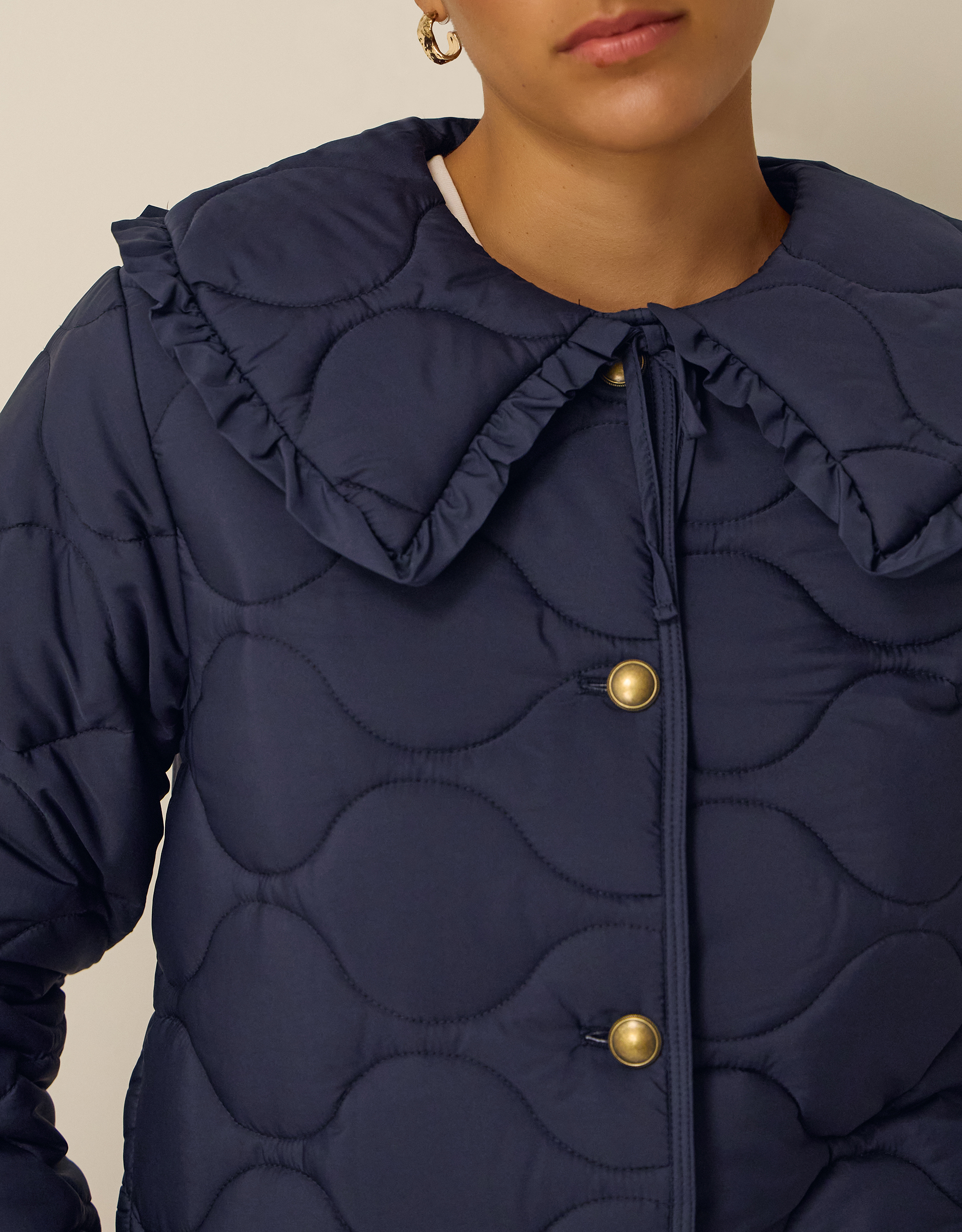 Monsoon Jade Collar Quilted Jacket, view 2