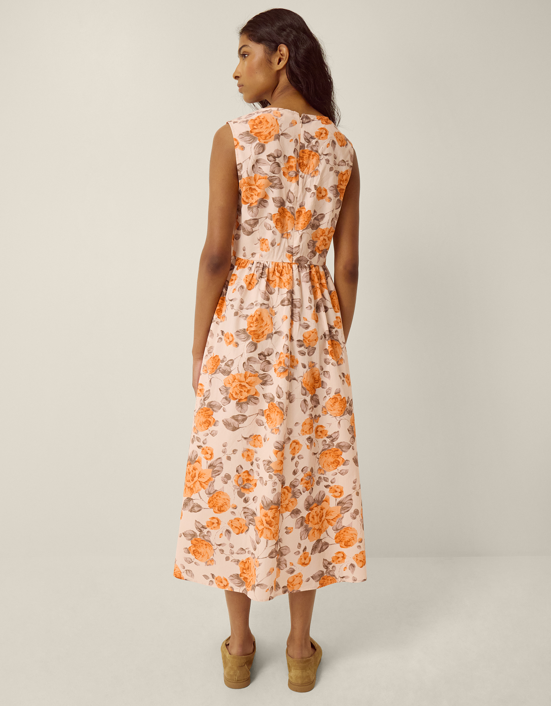 Monsoon Lori Sleeveless Floral Midi Dress, view 3