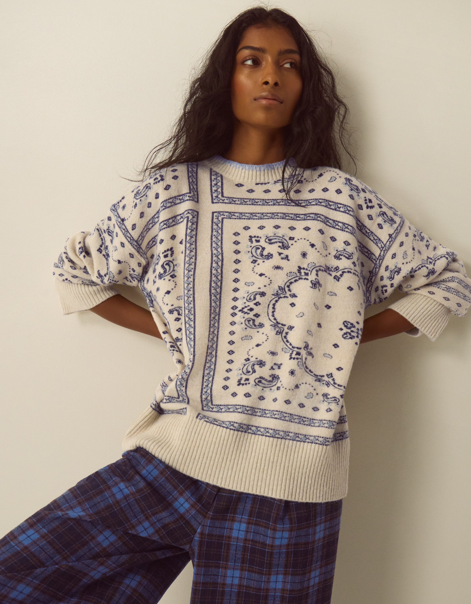 Monsoon Gigi Paisley Print Crew Neck Jumper