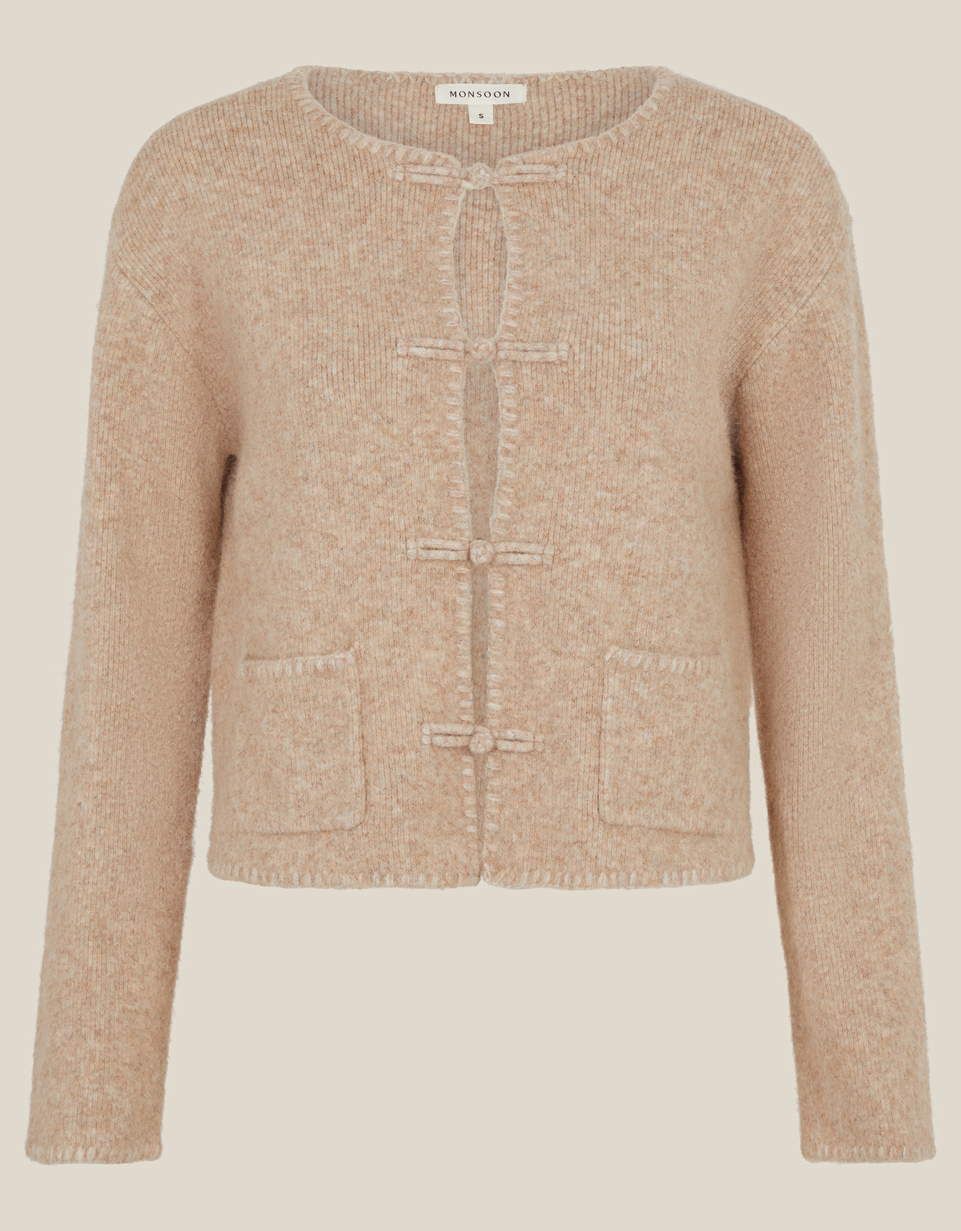 Monsoon Neve Knot Button Cardigan, view 6