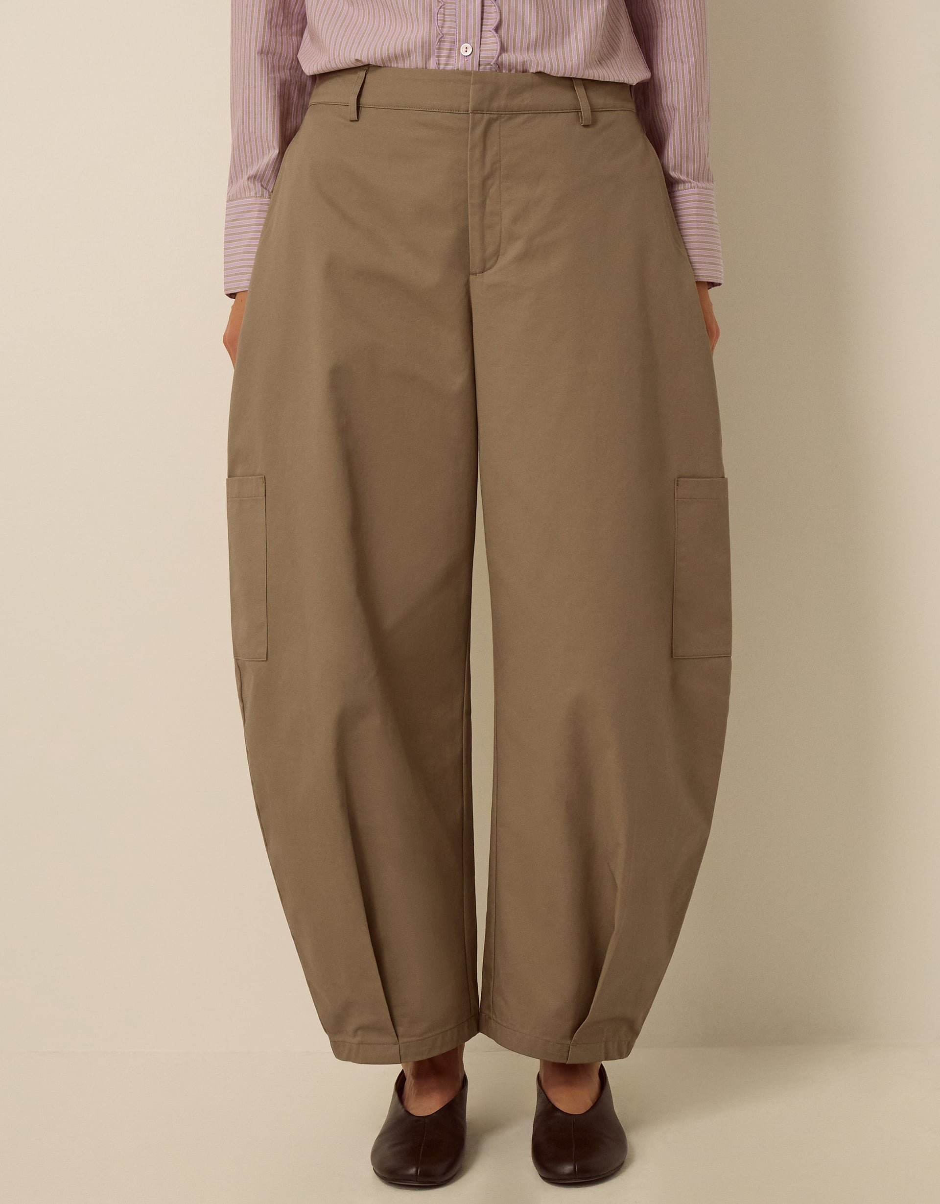 Monsoon Evelyn Cargo Barrel Trousers, view 2