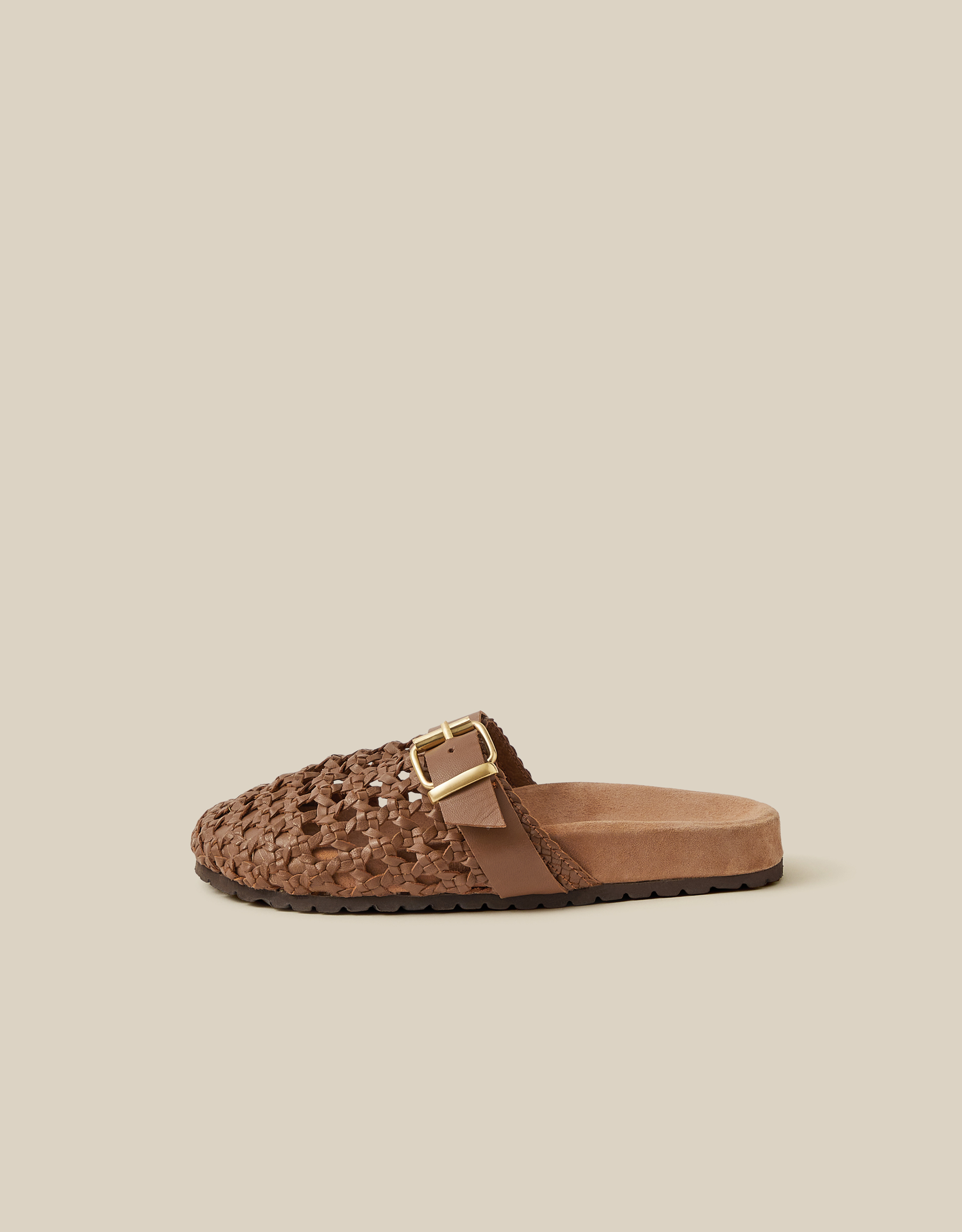 Monsoon Freya Woven Leather Mules, view 2