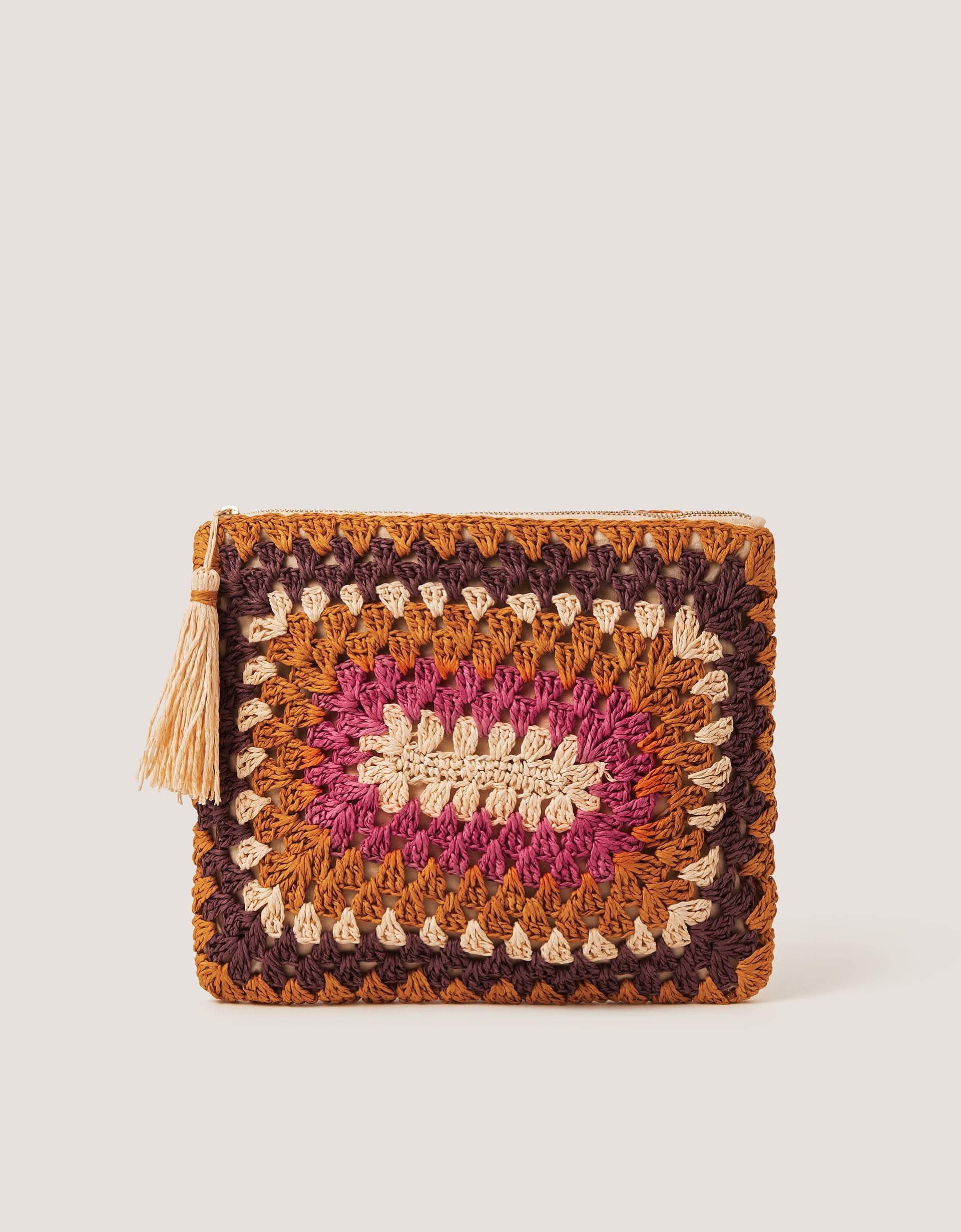 Monsoon Cate Crochet Pouch in cream