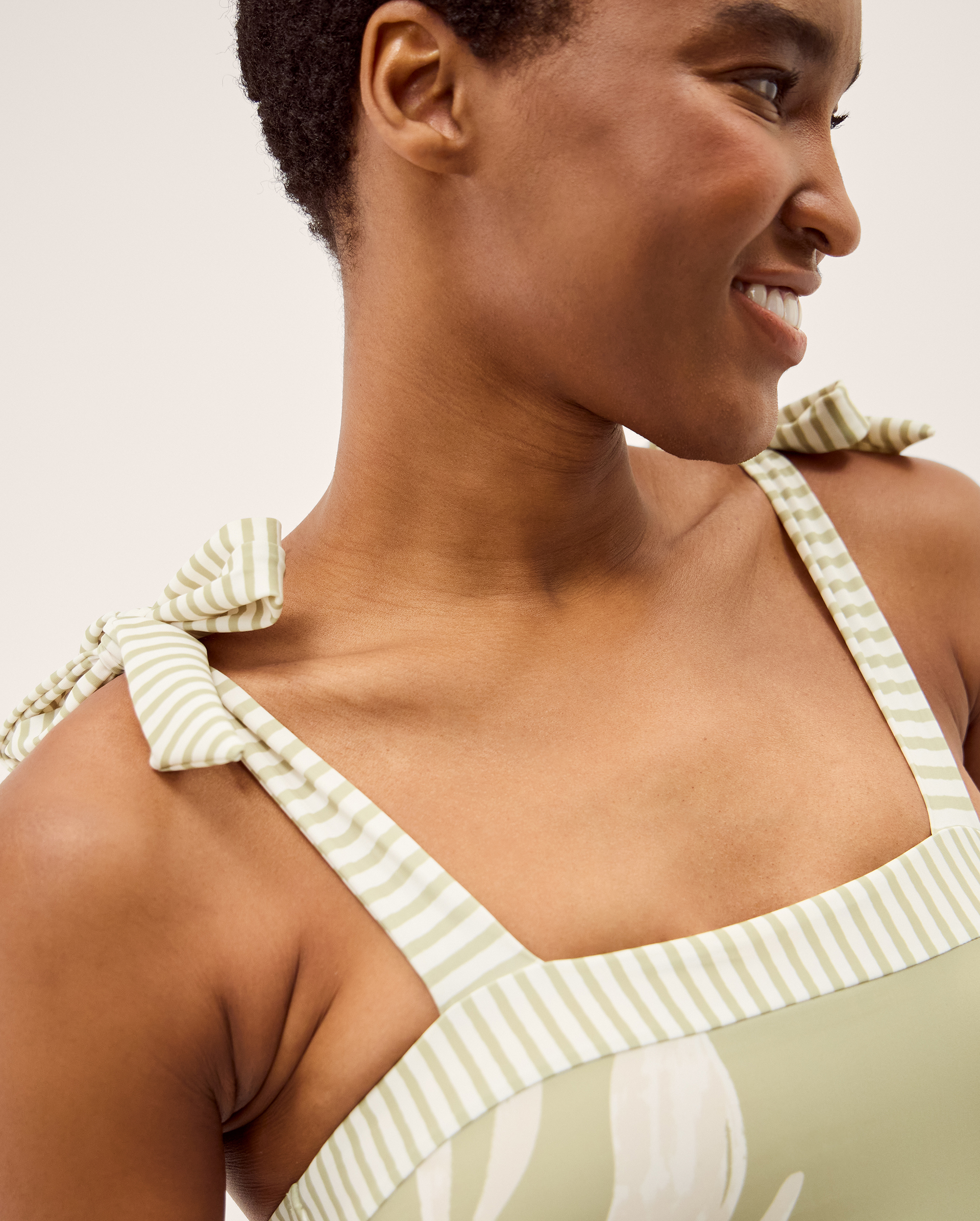 Monsoon Lillie Leaf Print Stripe Swimsuit, view 2