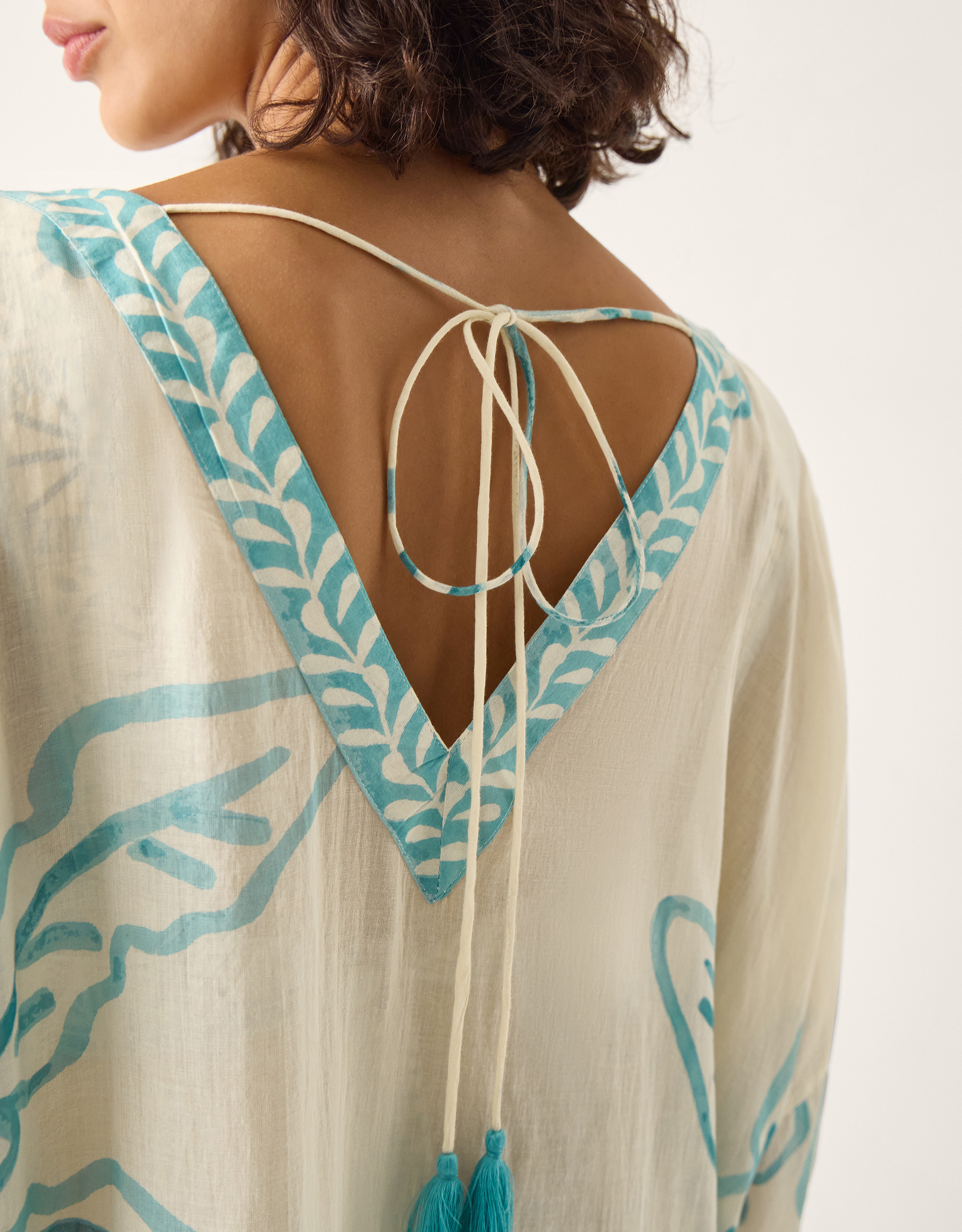 Monsoon Pam Palm Print Kaftan, view 2