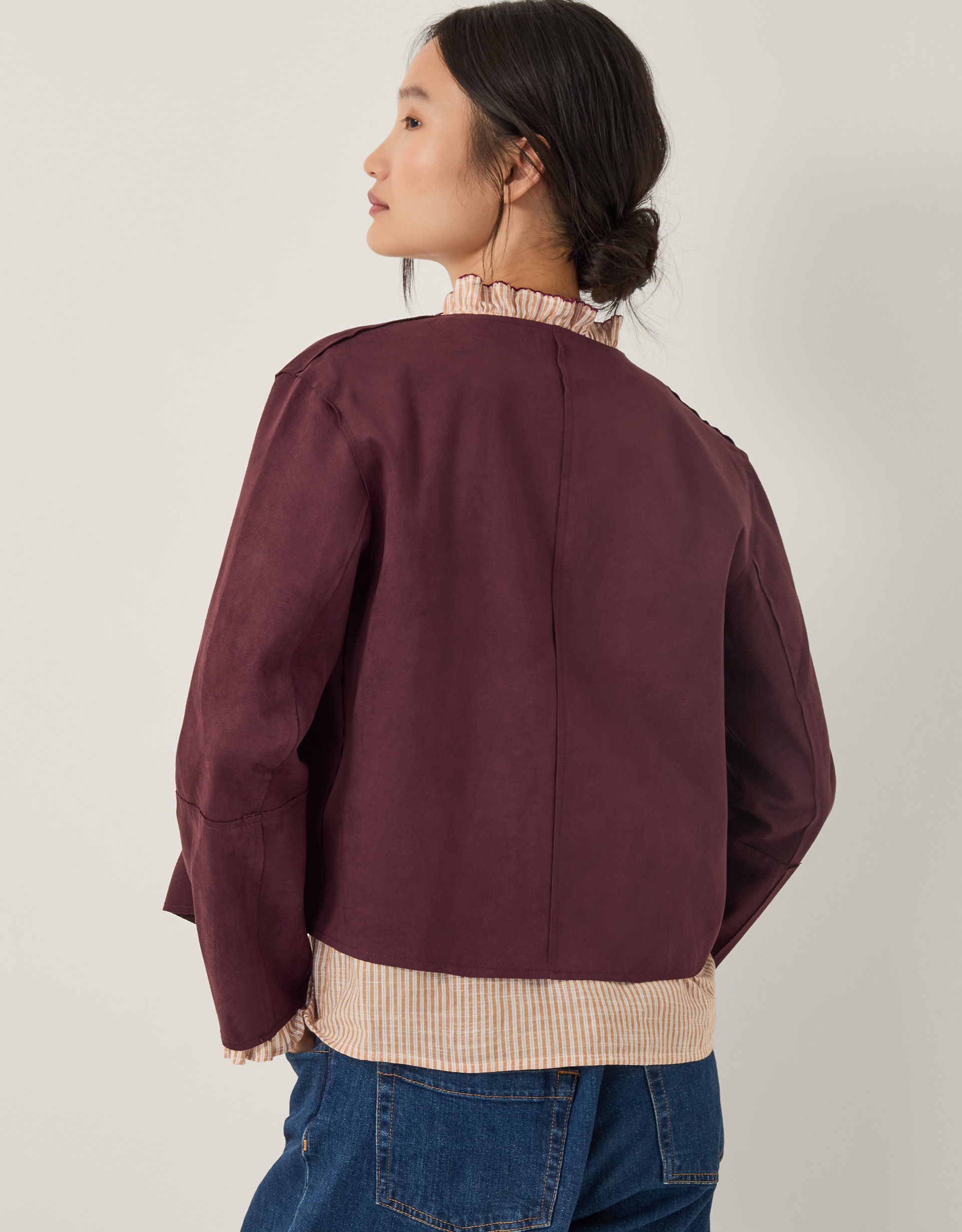 Monsoon Rowan Faux Suede Jacket, view 3