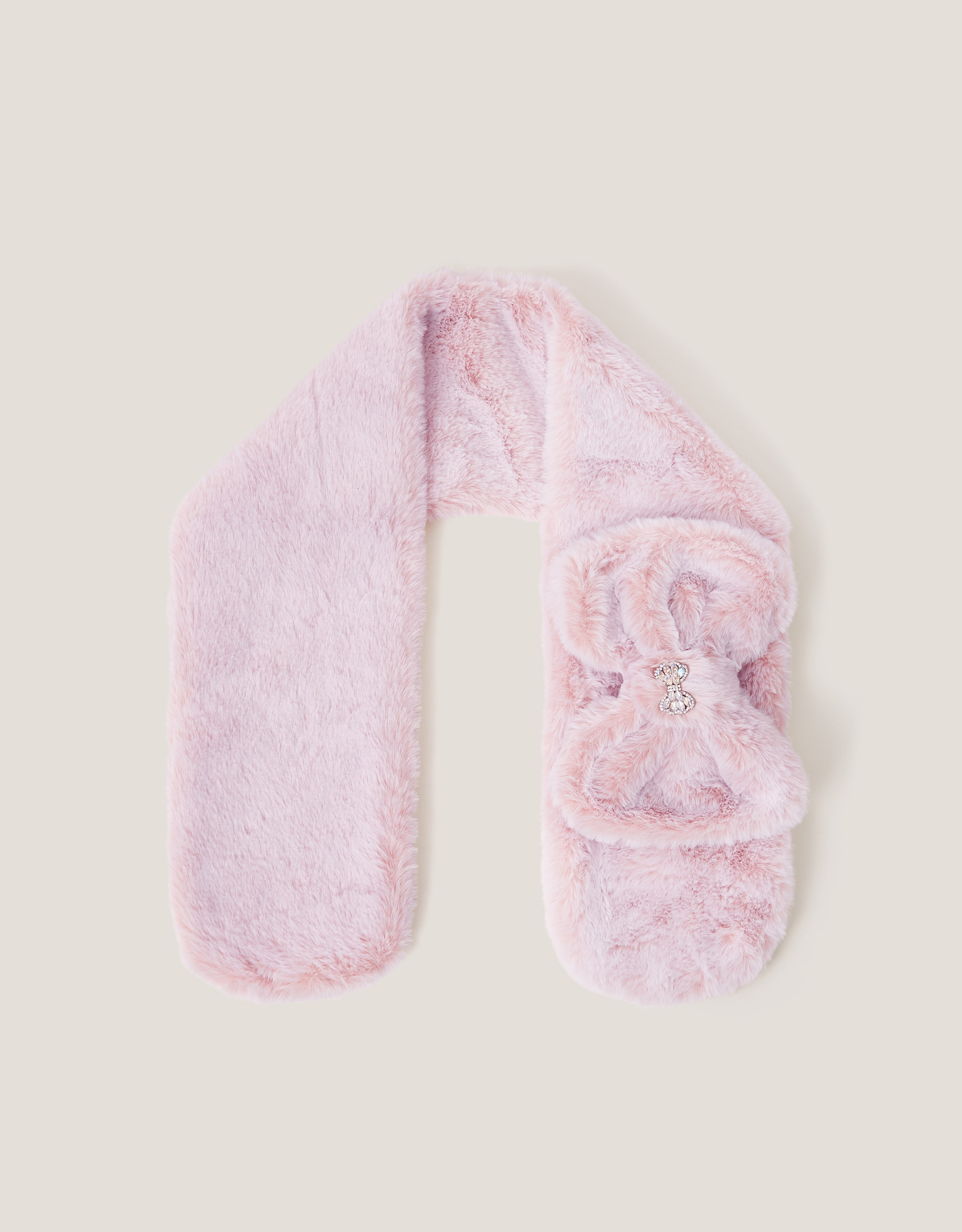 Monsoon Faux Fur Bow Scarf