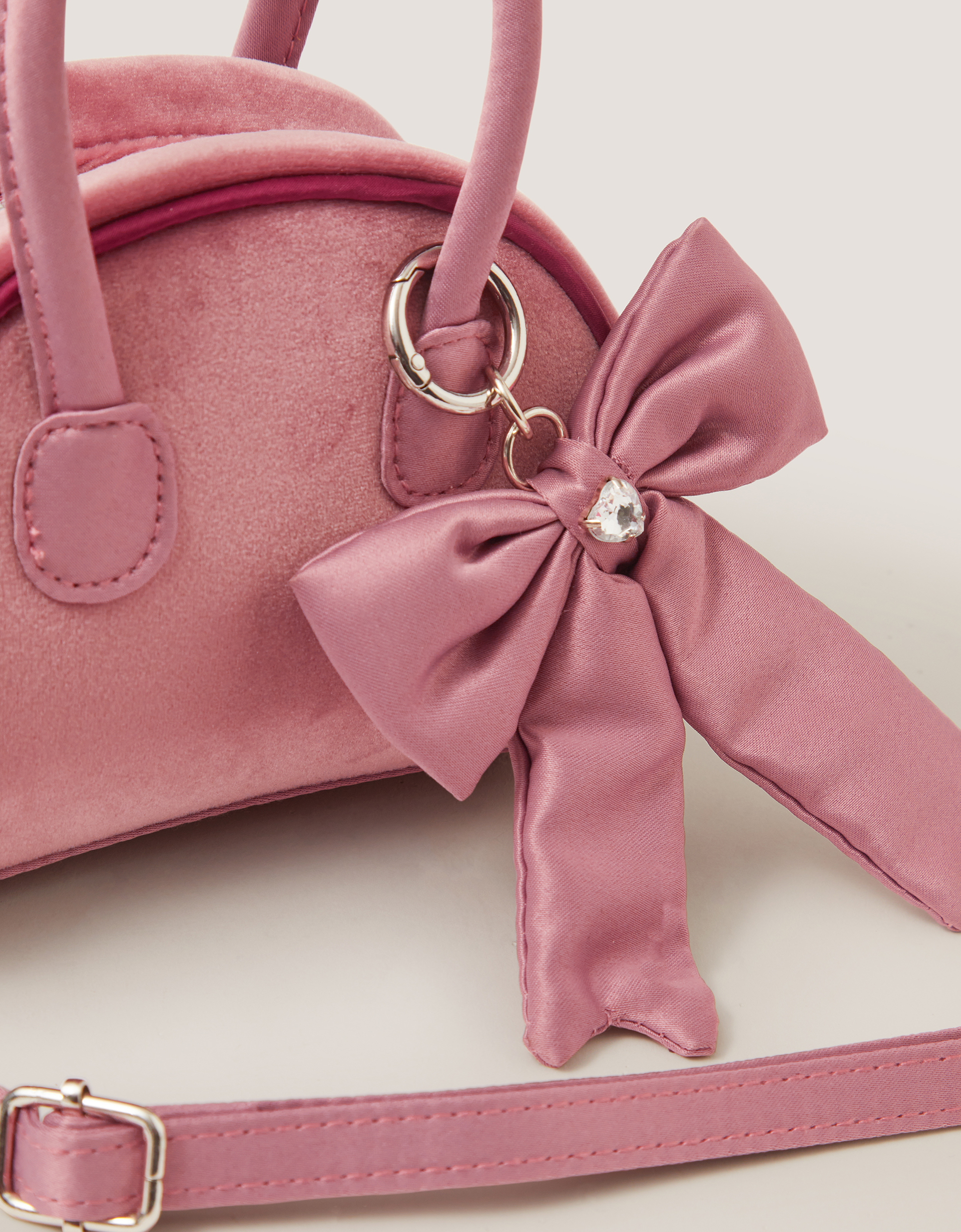 Monsoon Lucy Bow Charm Velvet Bag, view 4