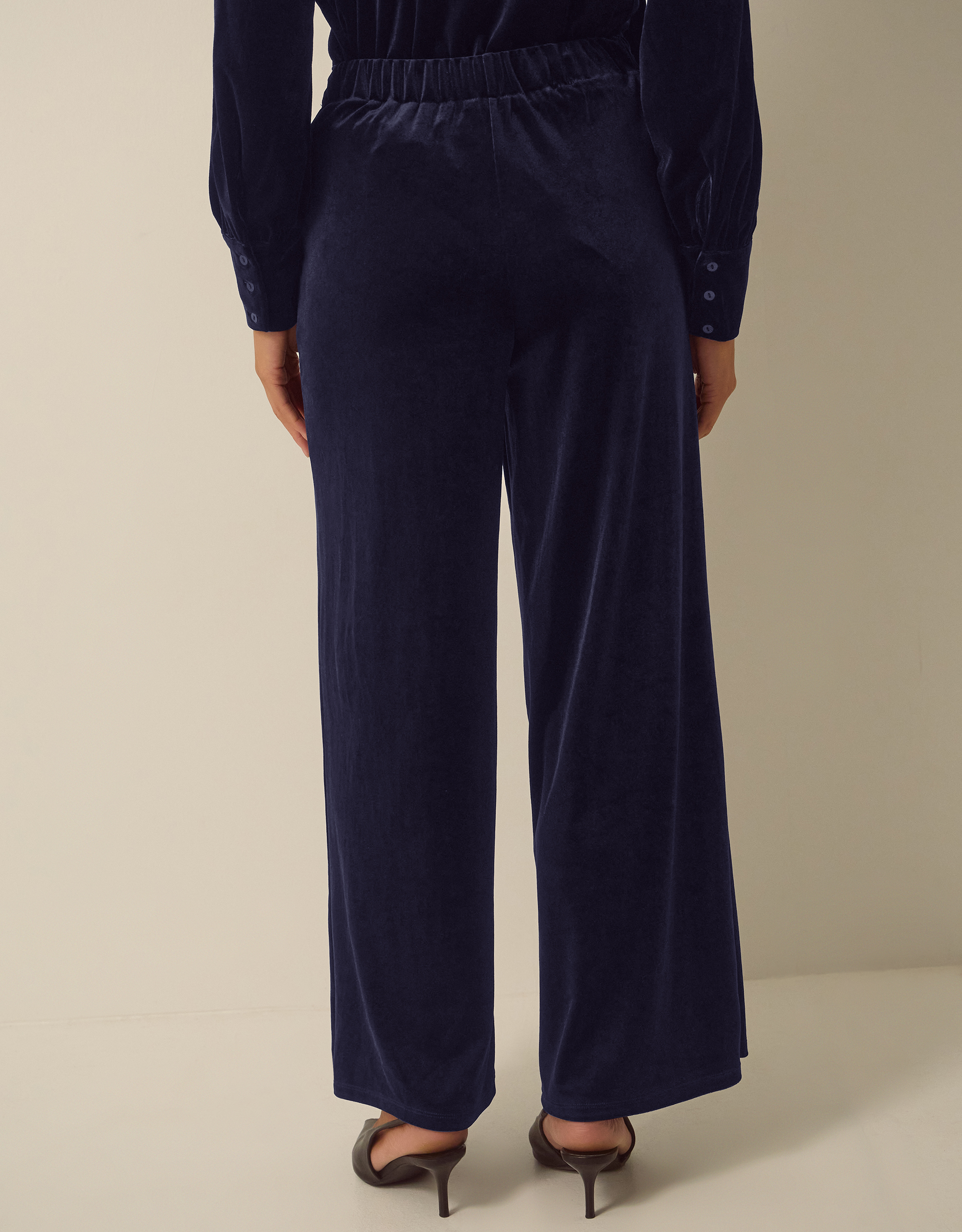 Monsoon Verna Velvet Wide Leg Trousers, view 3