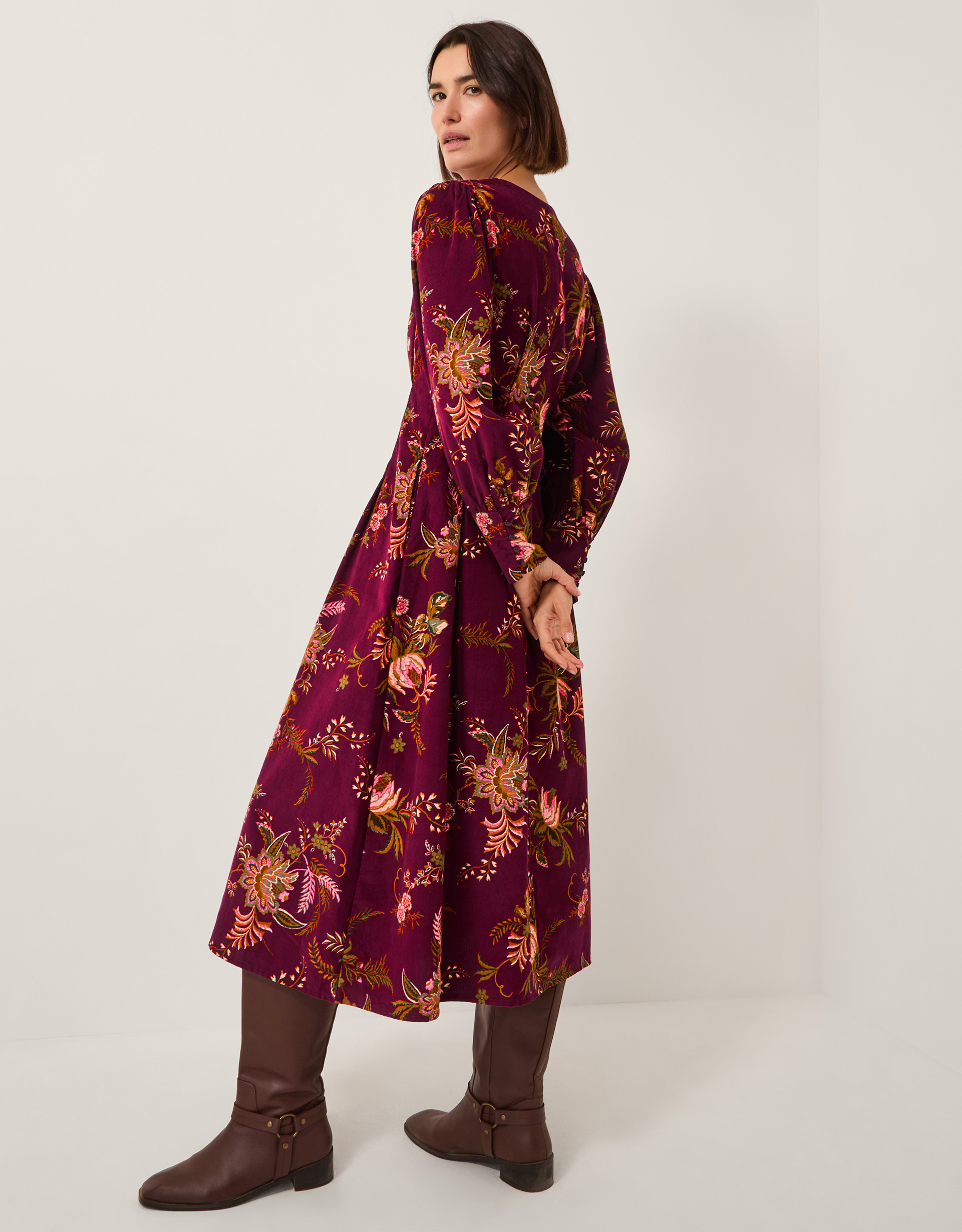 Monsoon Yasmina Floral Fit & Flare Midi Dress, view 3