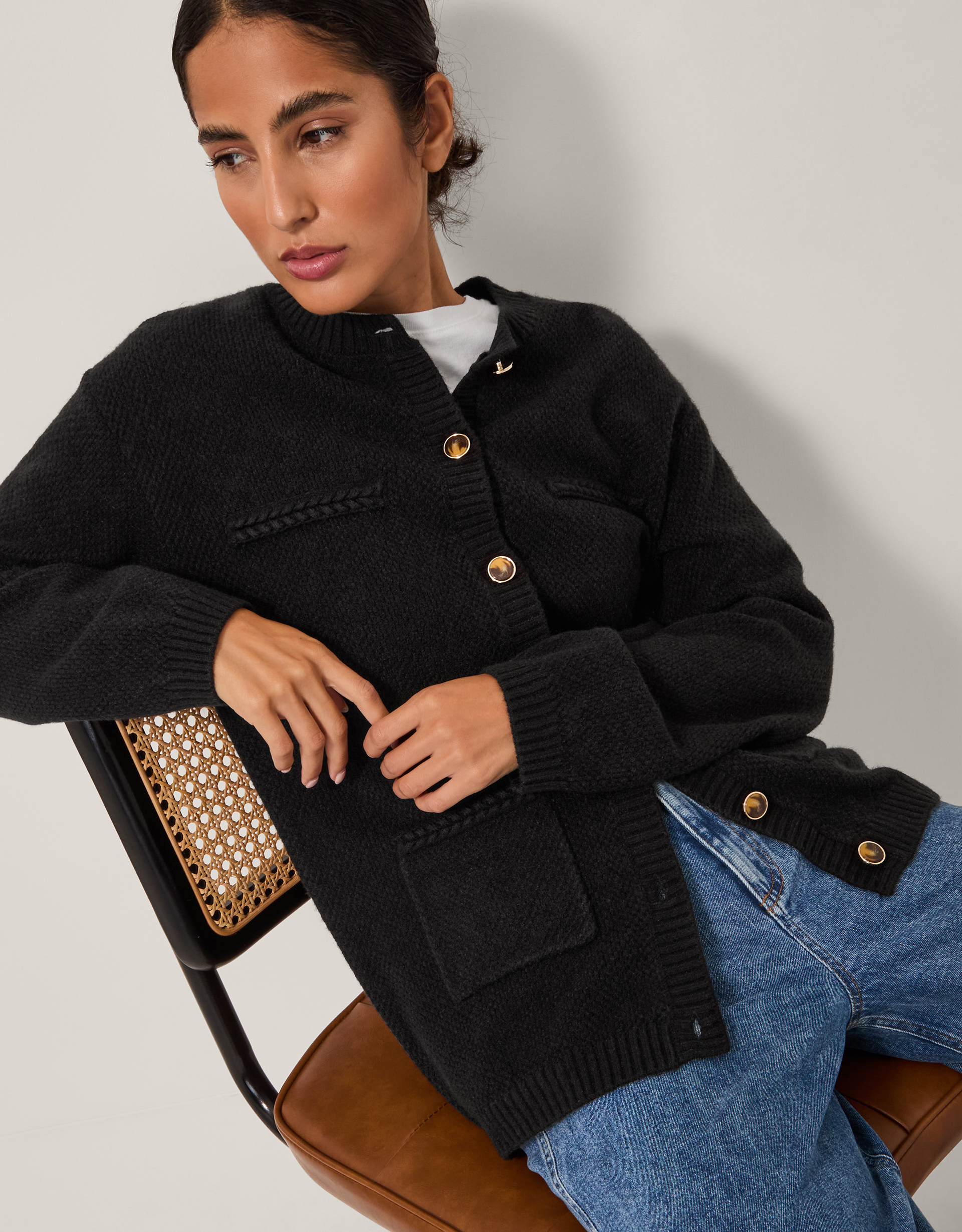 Monsoon Bella Braid Pocket Cardigan