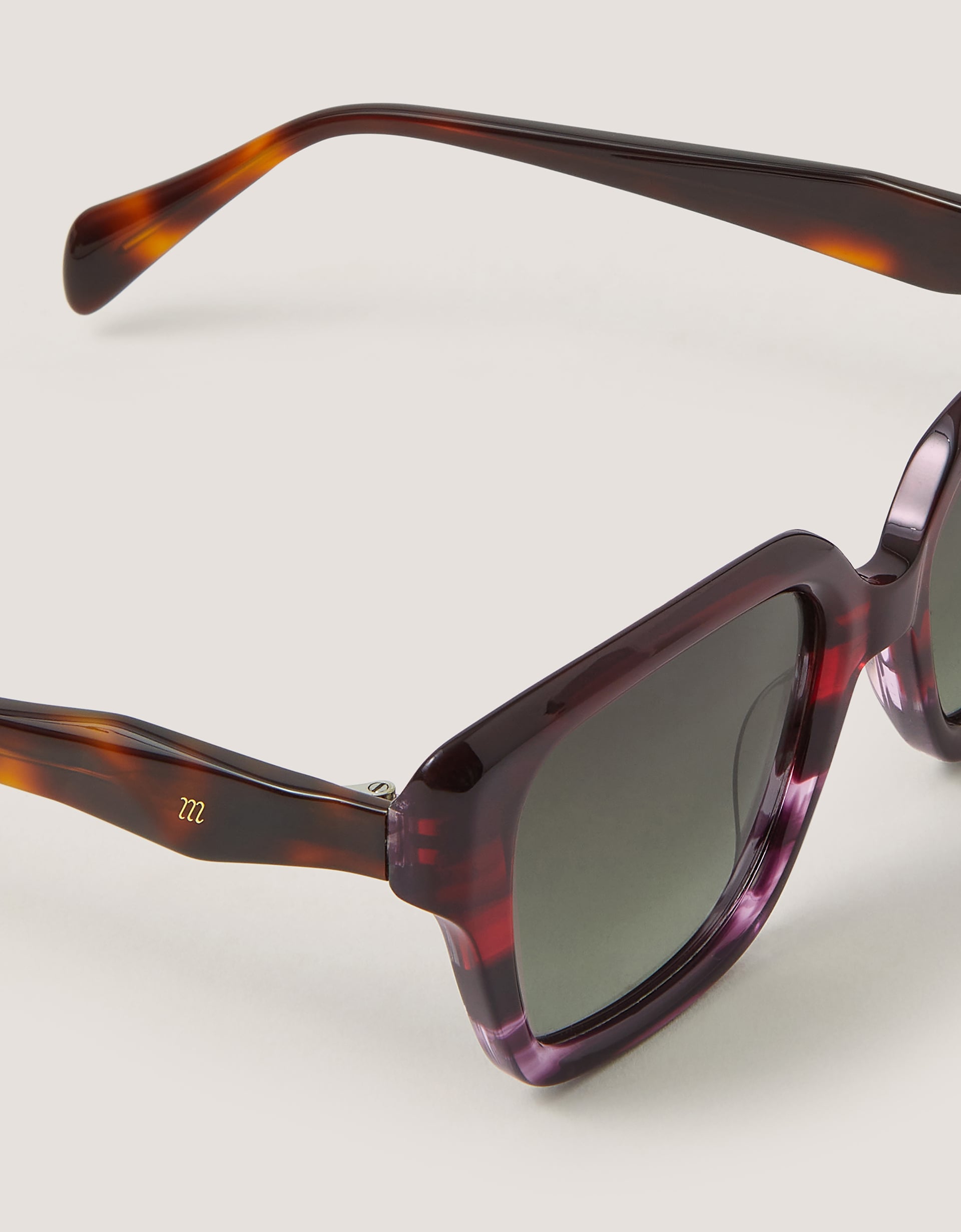 Monsoon Acetate Tort Angled Square Sunglasses, view 2