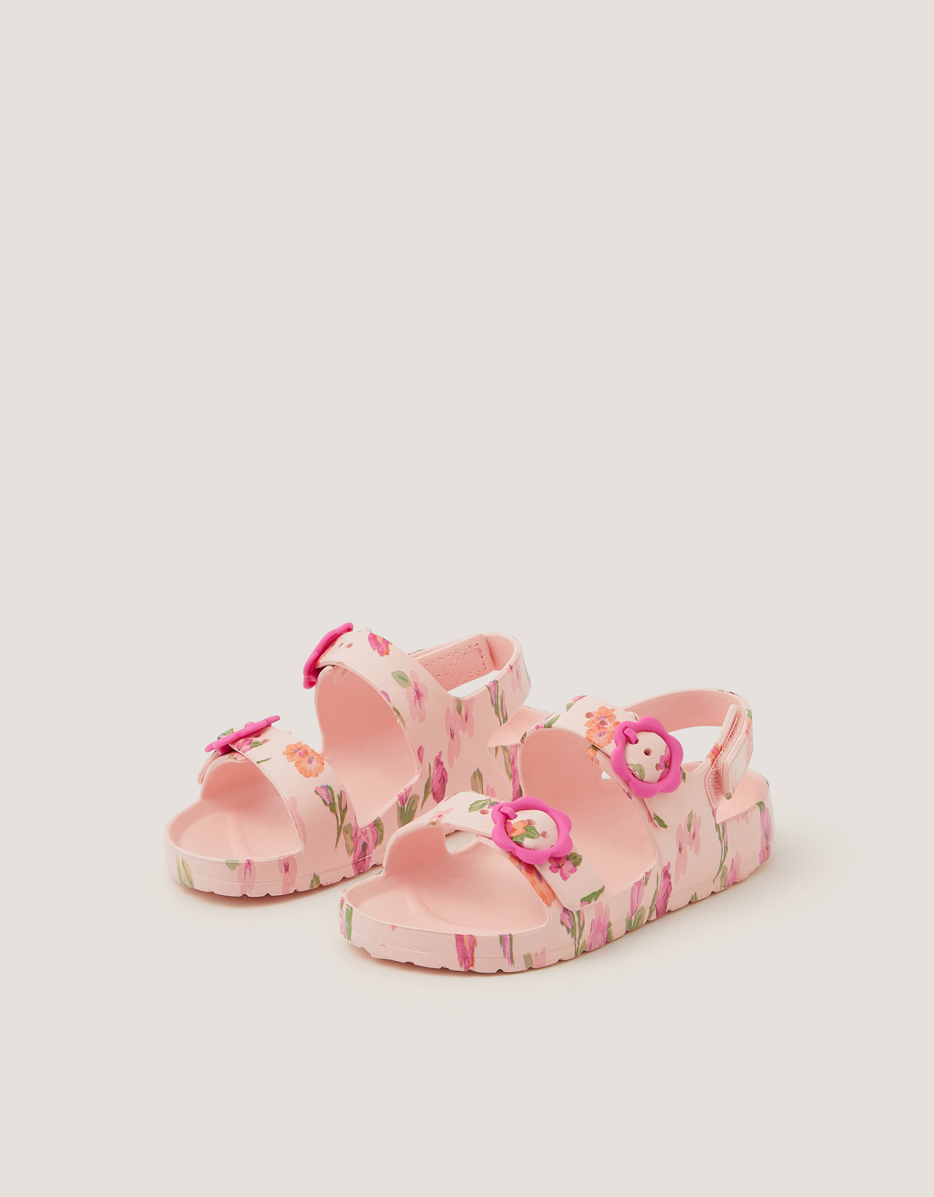 Monsoon Floral EVA Buckle Sandals in Ivory