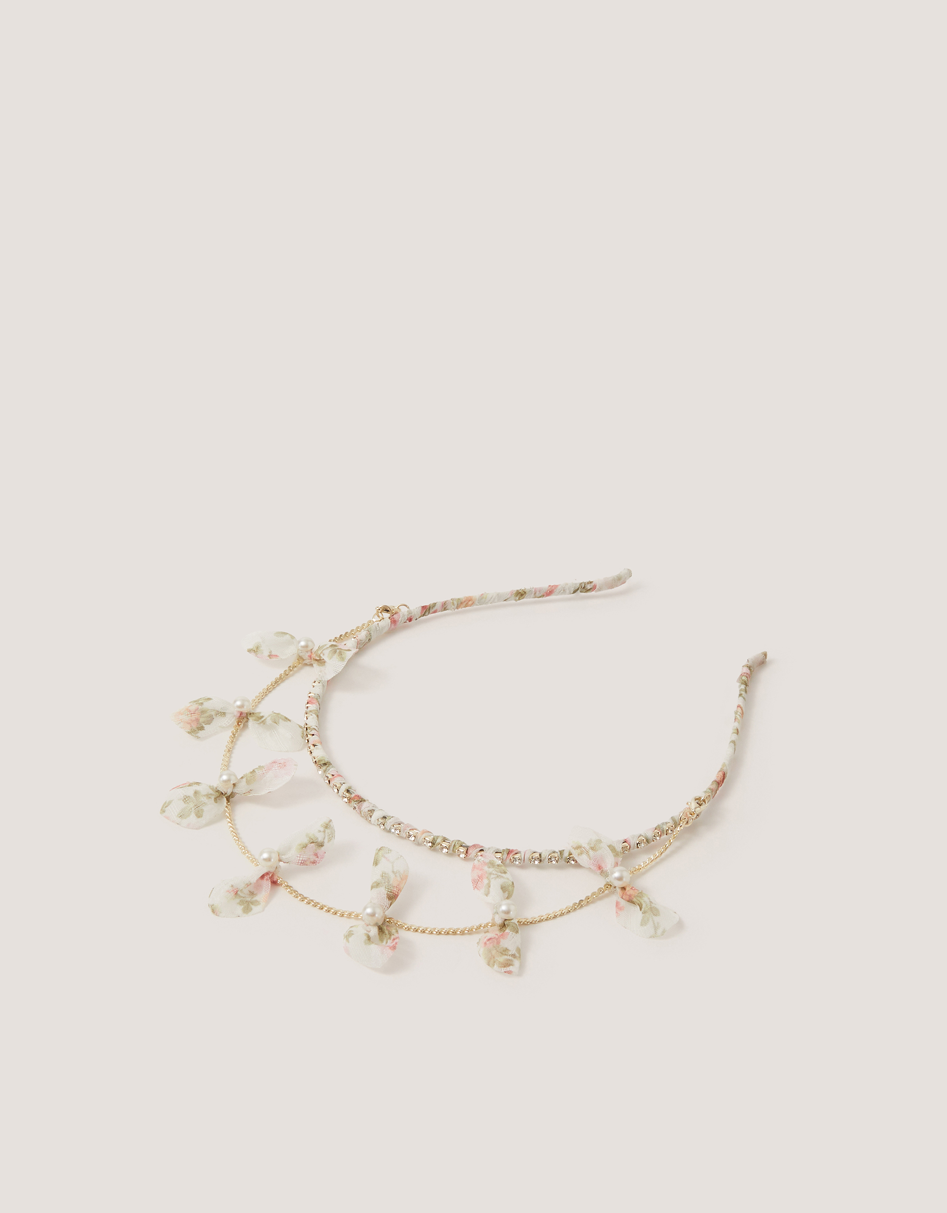 Monsoon Embellished Floral Chain Headband, view 4