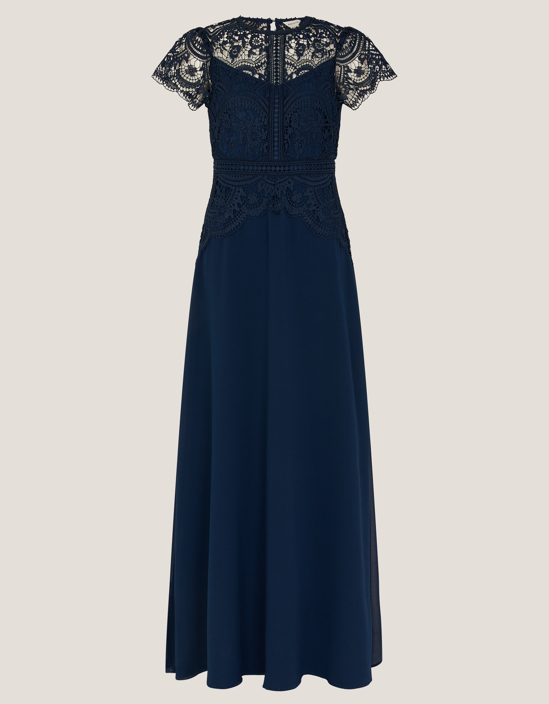 Monsoon Navy Blue Floral Lace Monica Bridesmaid Dress, view 5