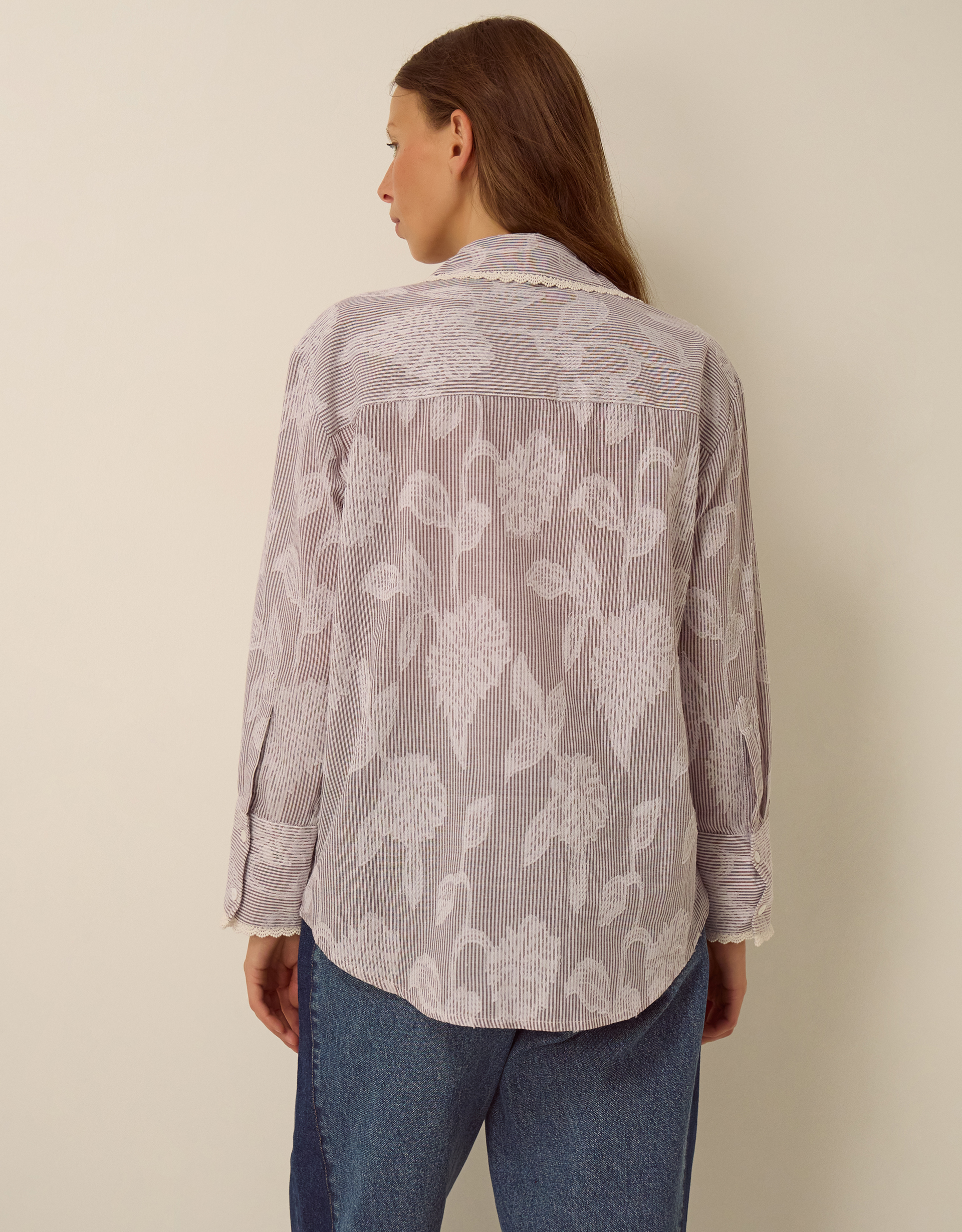 Monsoon Ariella Jacquard Stripe Shirt, view 4