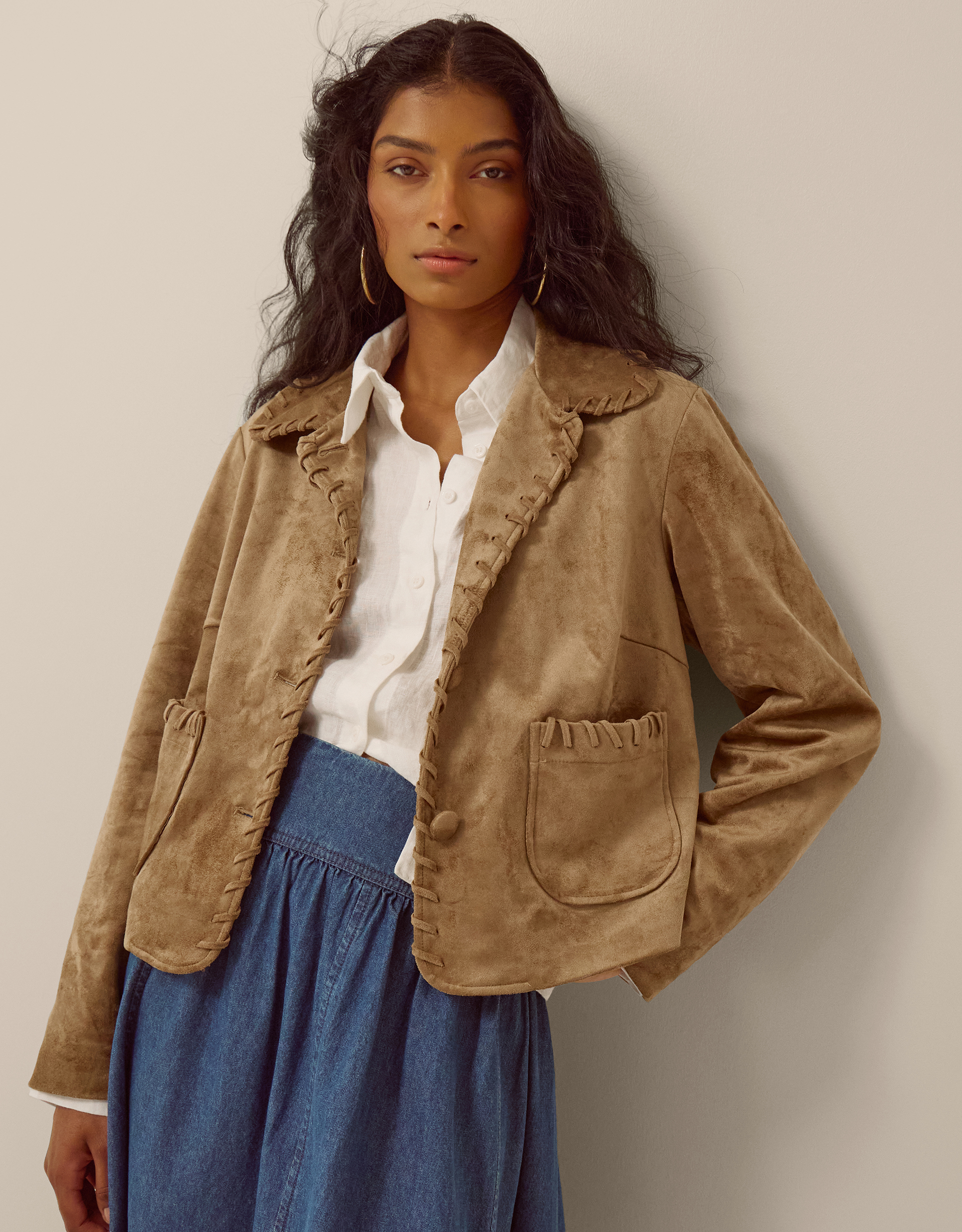 Monsoon Sofia Faux Suede Jacket