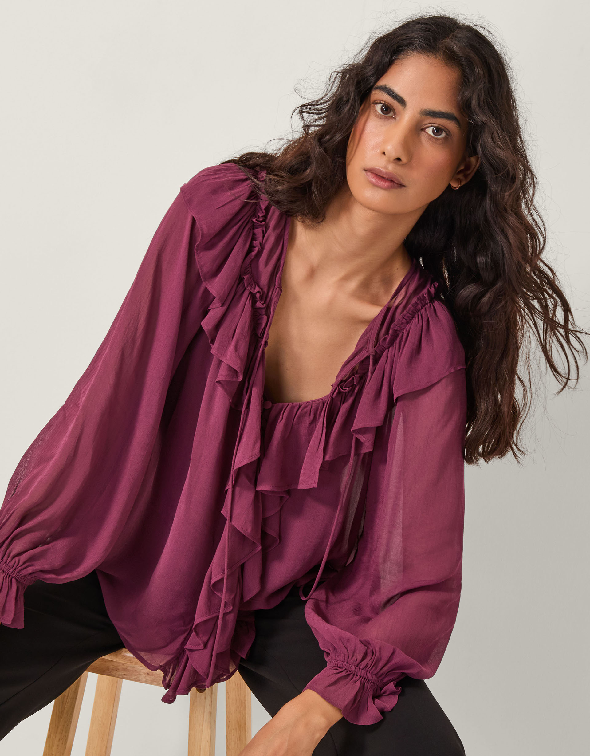 Monsoon Suki Ruffle Blouse, view 4