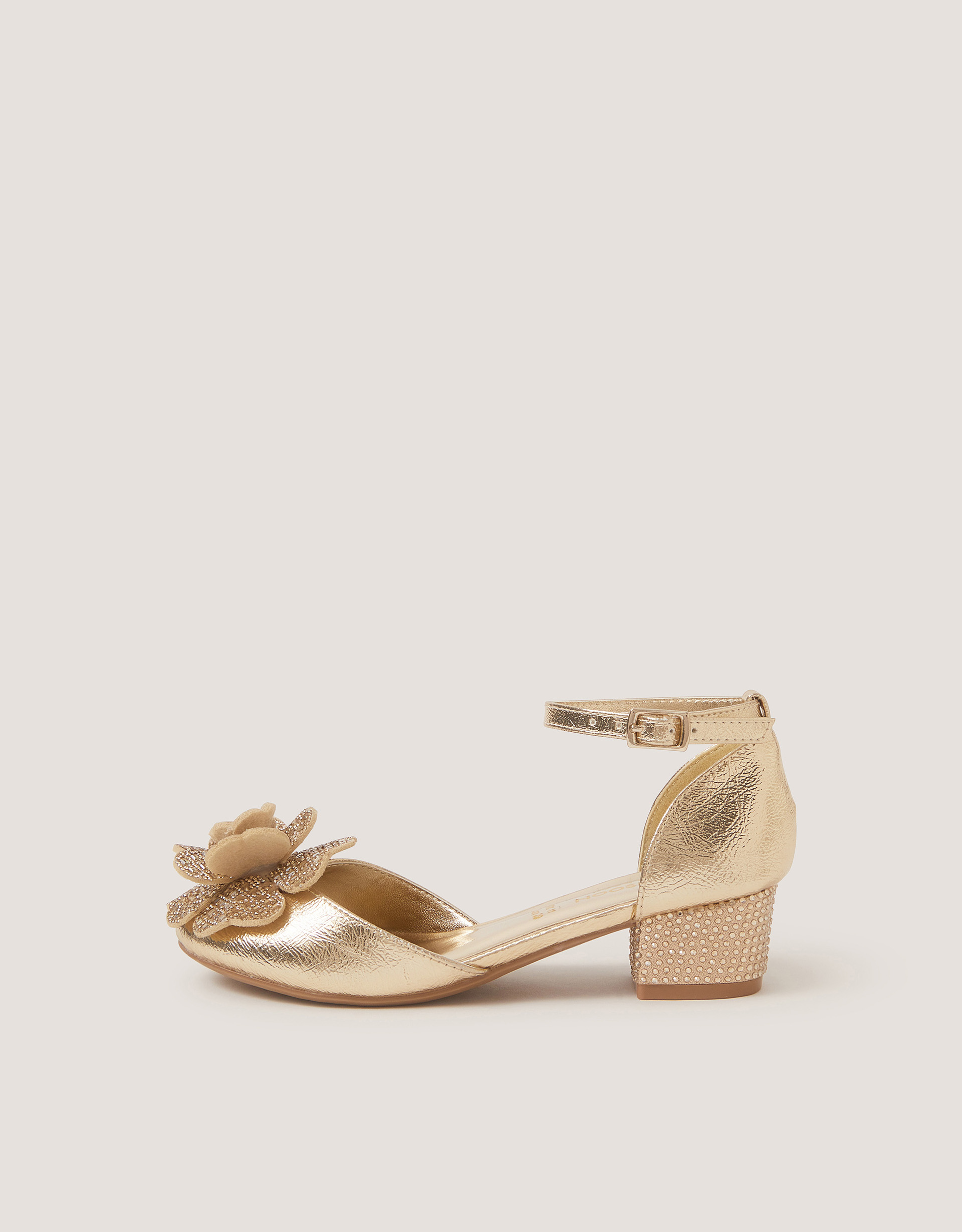 Monsoon Closed-Toe Embellished Flower Heels, view 2