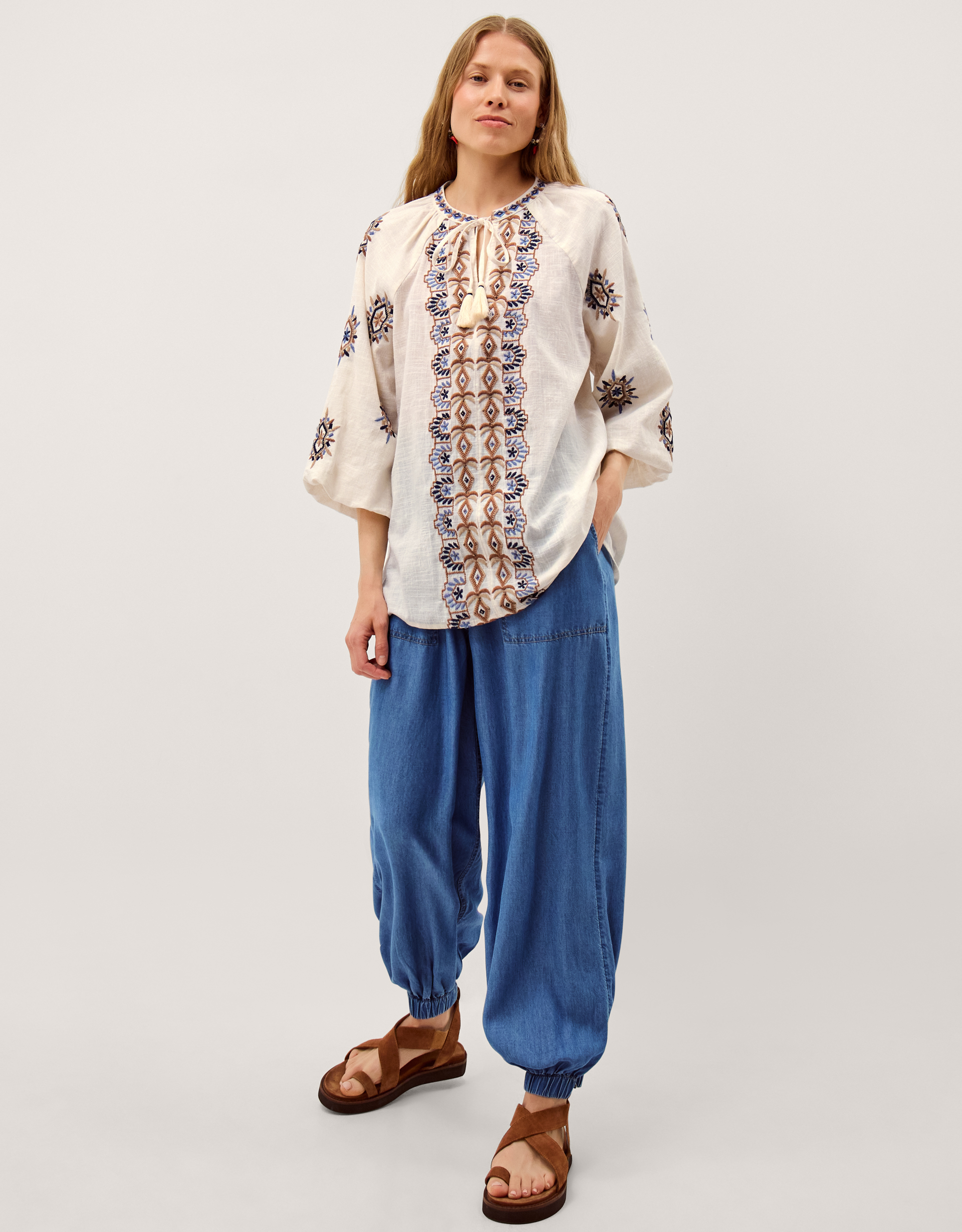 Monsoon Zoey Embroidered Tunic Top, view 4