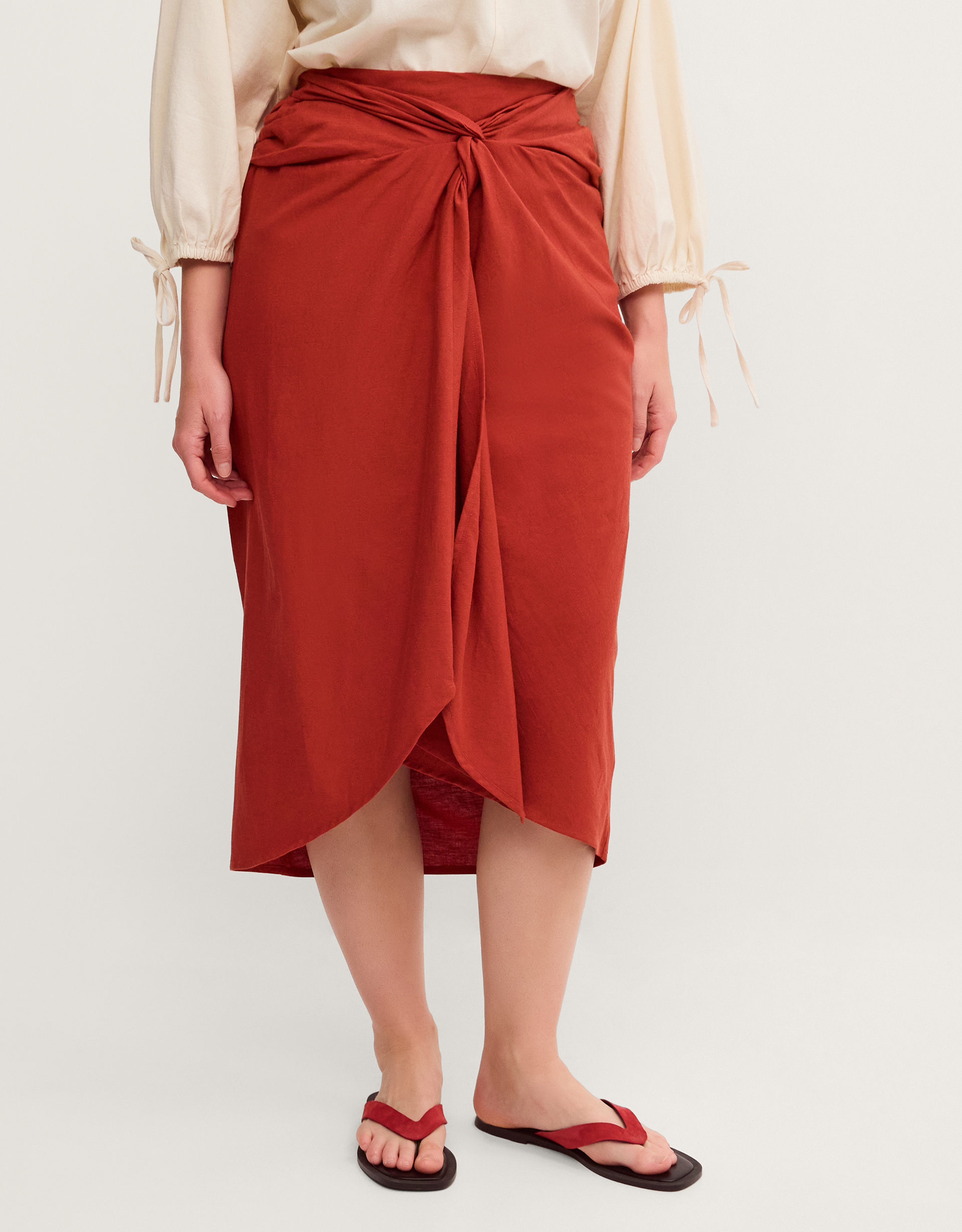 Monsoon Callie Thorpe x Monsoon Linen Blend Sarong Skirt, view 4