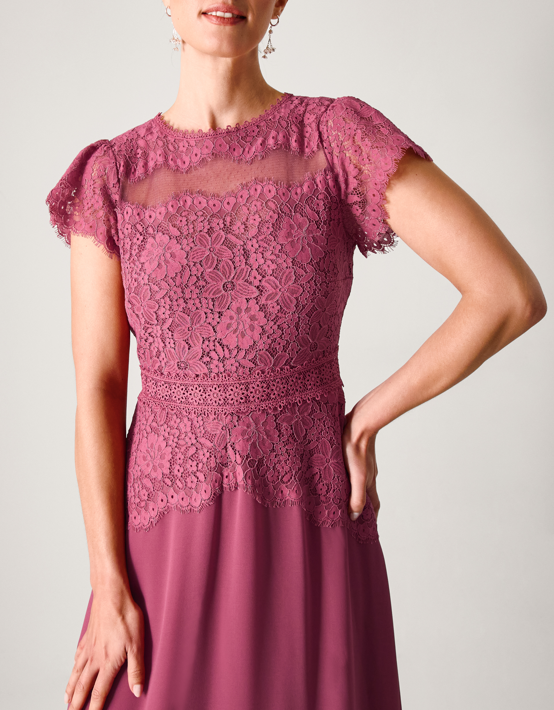 Monsoon Monike Short Sleeve Lace Bridesmaid Dress, view 4