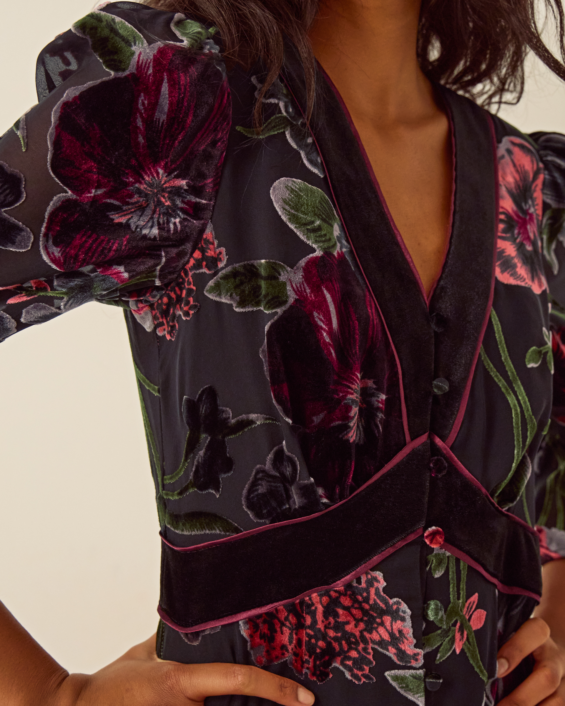 Monsoon Anya Floral Devoré Maxi Dress, view 2