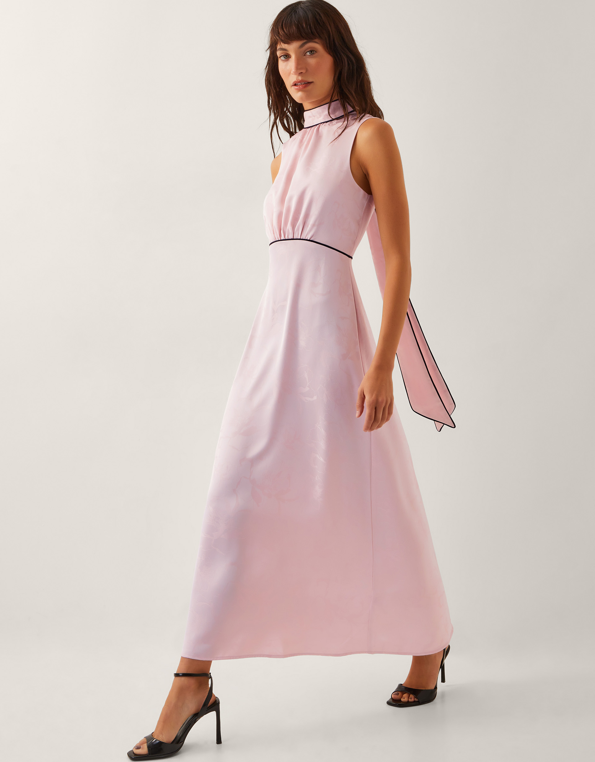 Monsoon Maeve Sleeveless Satin Midi Dress