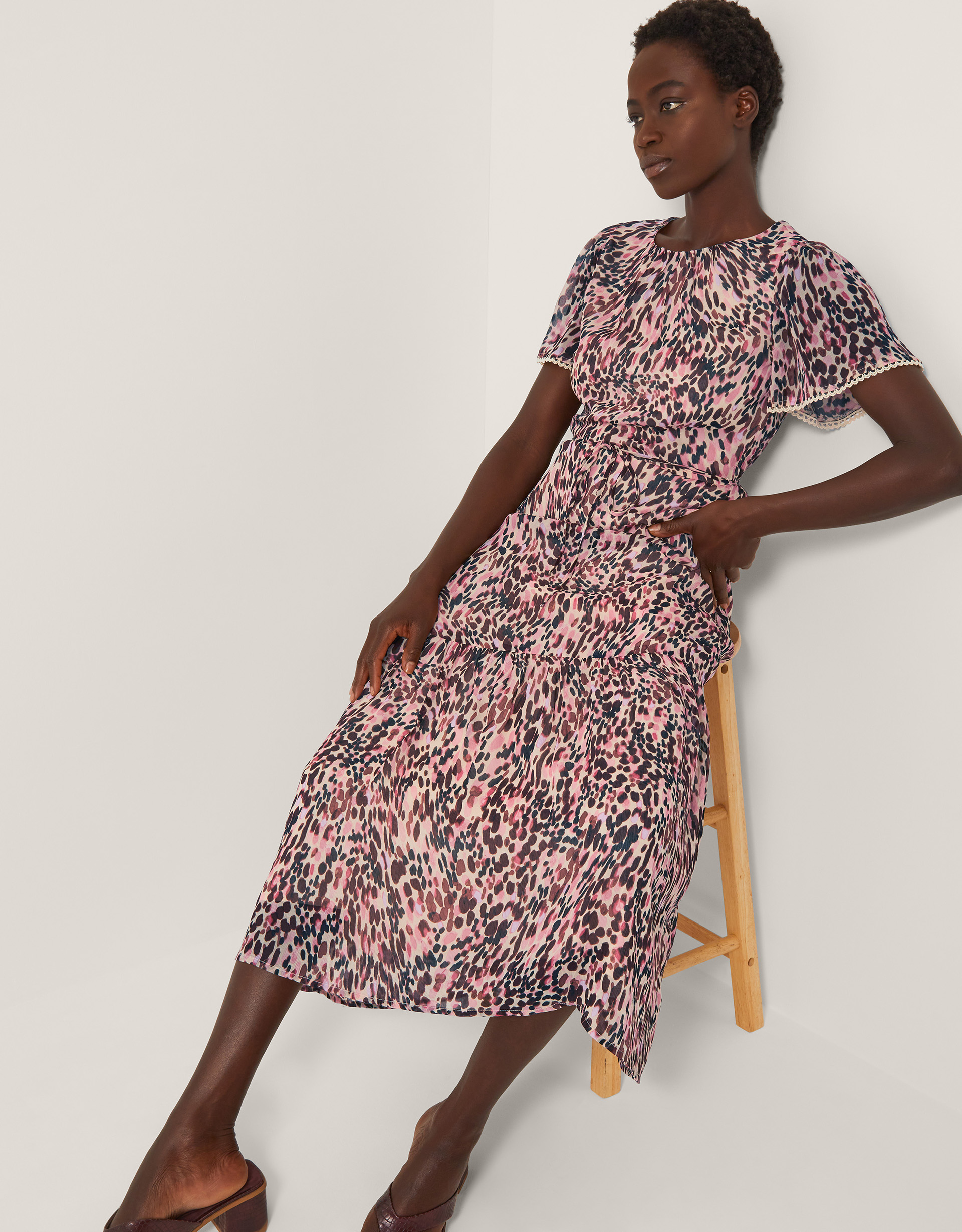 Monsoon Sisi Animal Print Midi Dress, view 3
