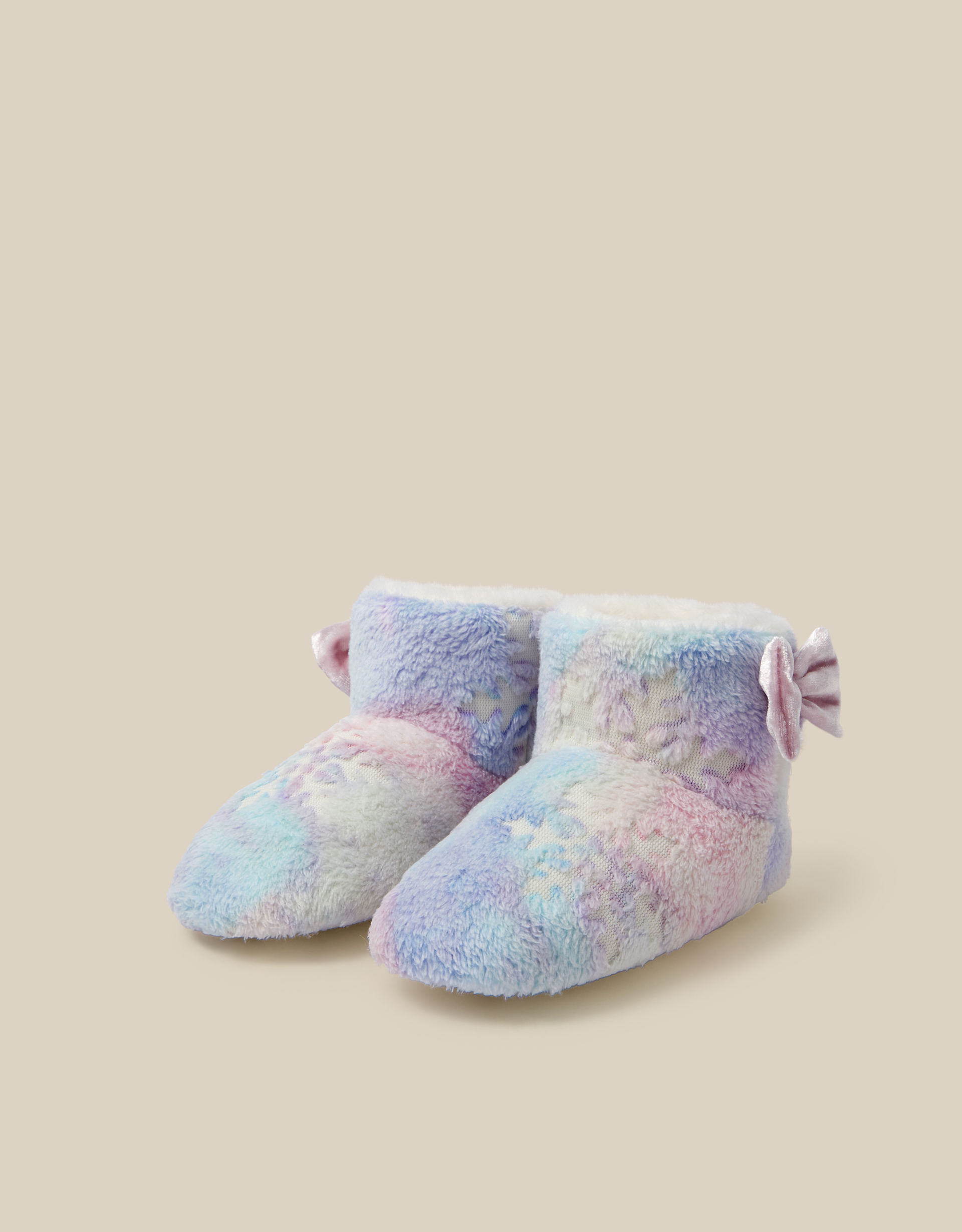 Monsoon Fluffy Snowflake Boot Slippers in multi