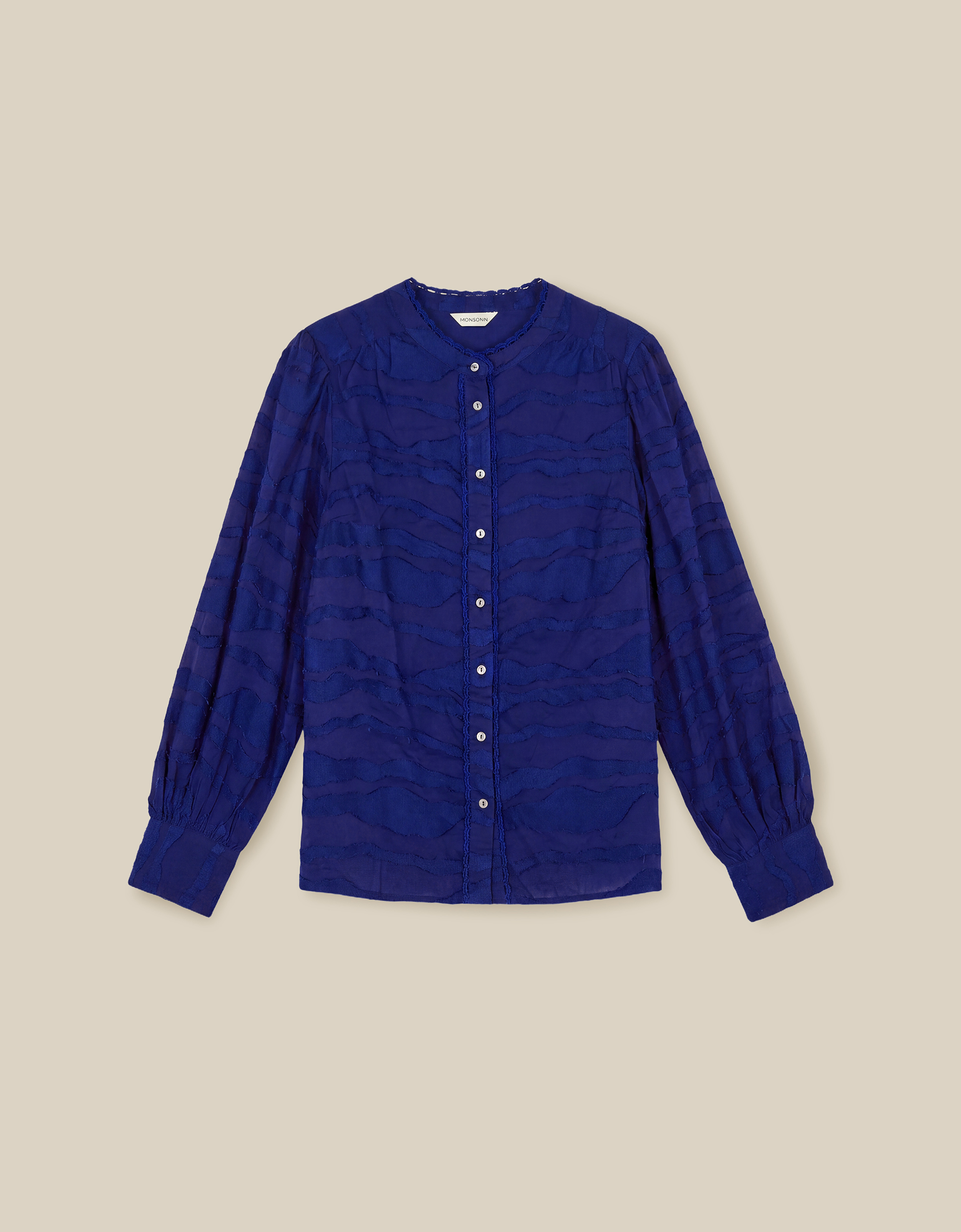 Monsoon Jane Jacquard Blouse Blue, view 5