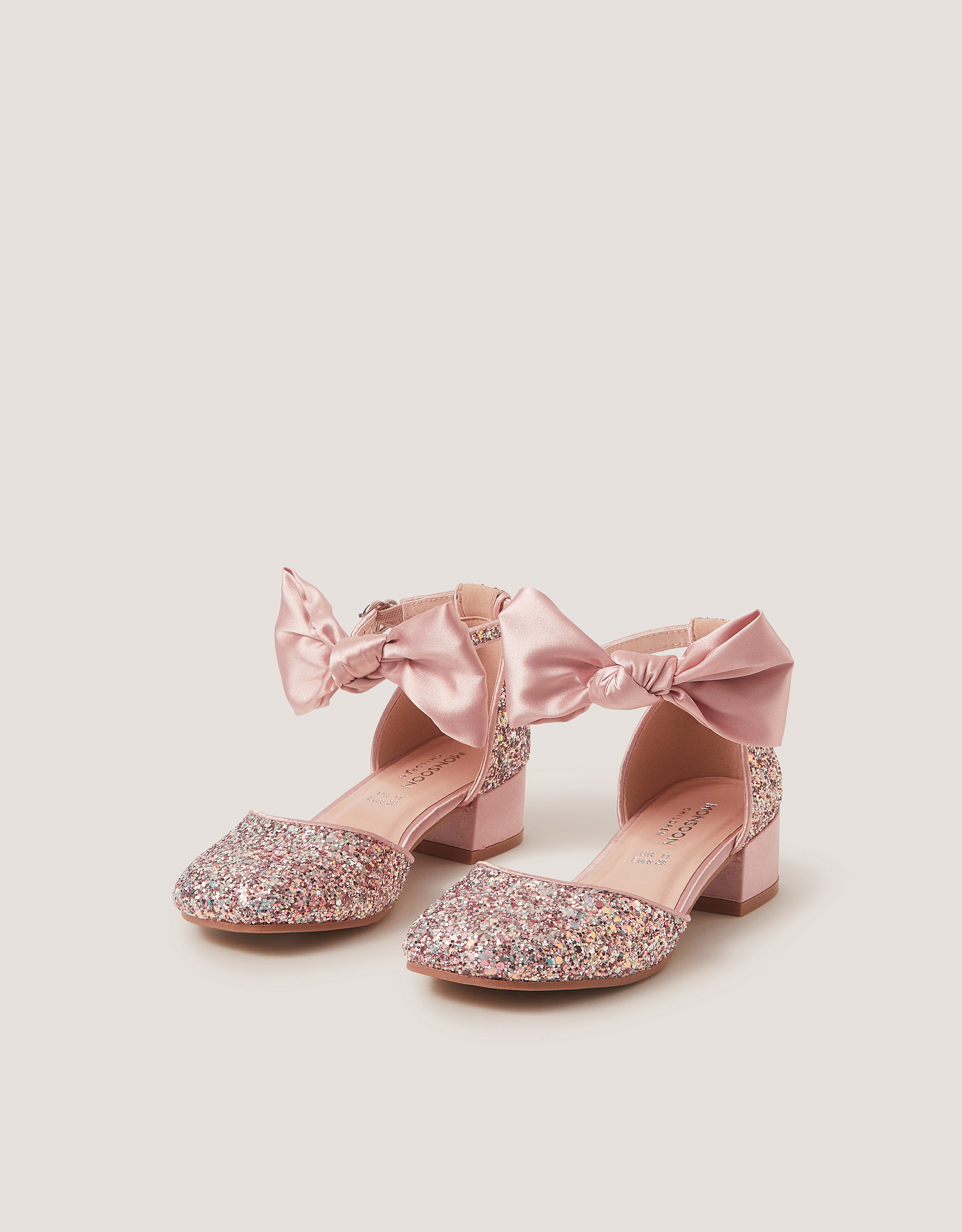 Monsoon Sara Closed-Toe Bow Glitter Heels