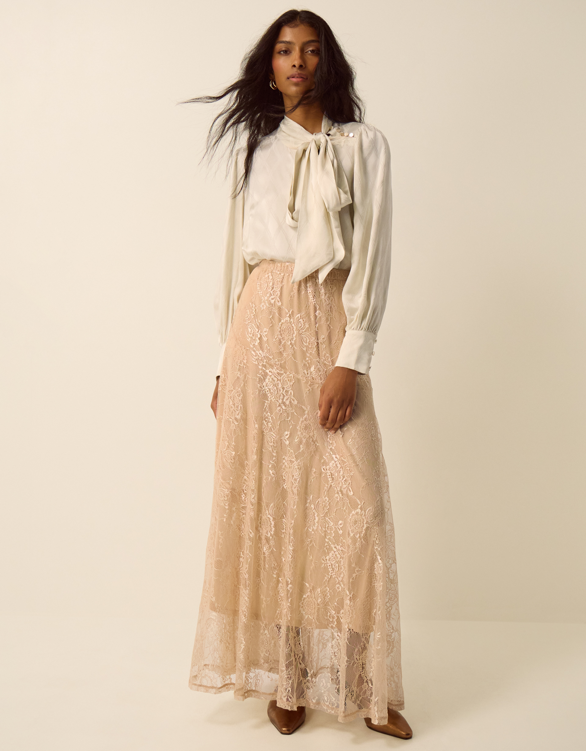 Monsoon Luna Lace Maxi Skirt, view 5