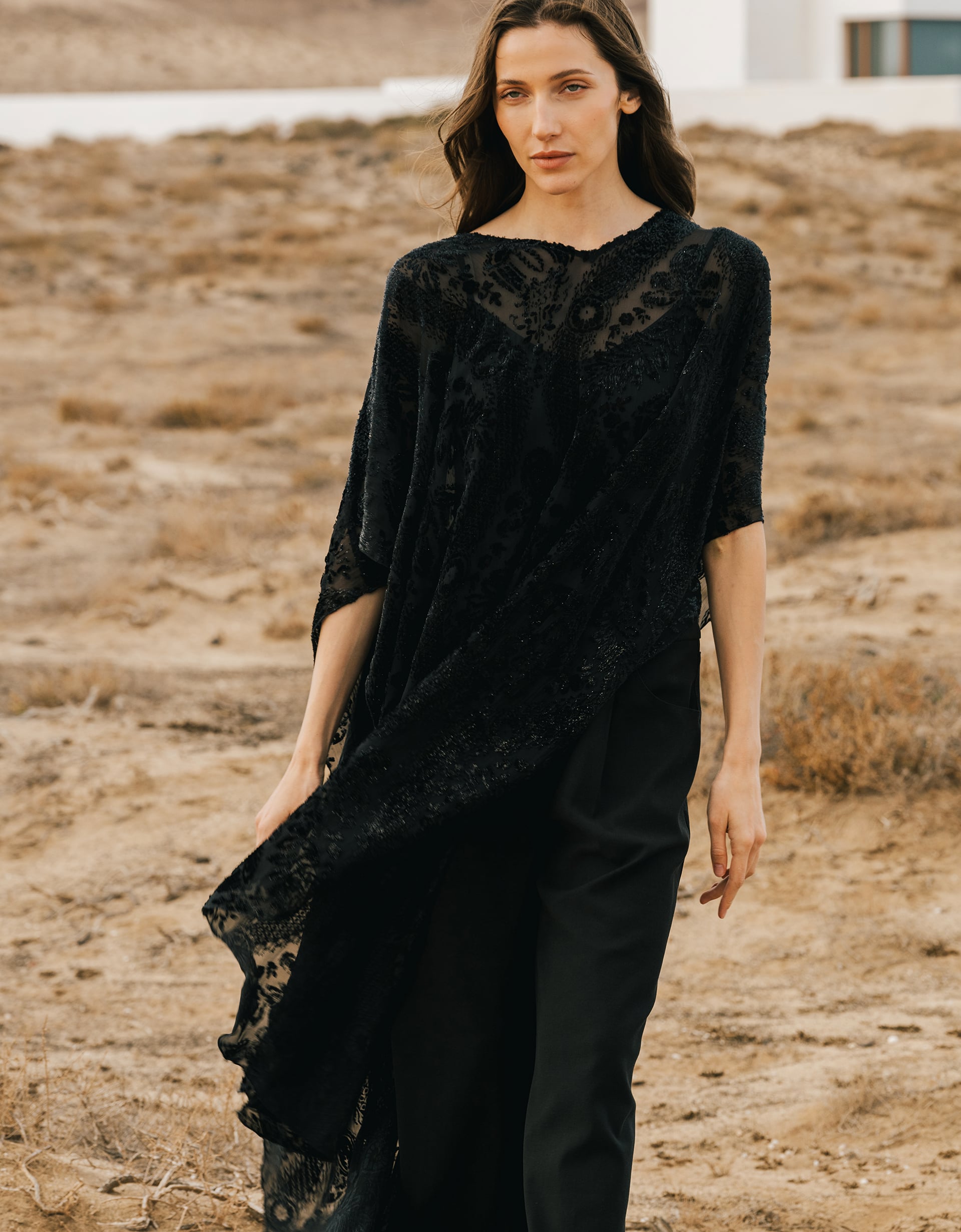 Monsoon Traffic People Tallis Sheer Floral Poncho