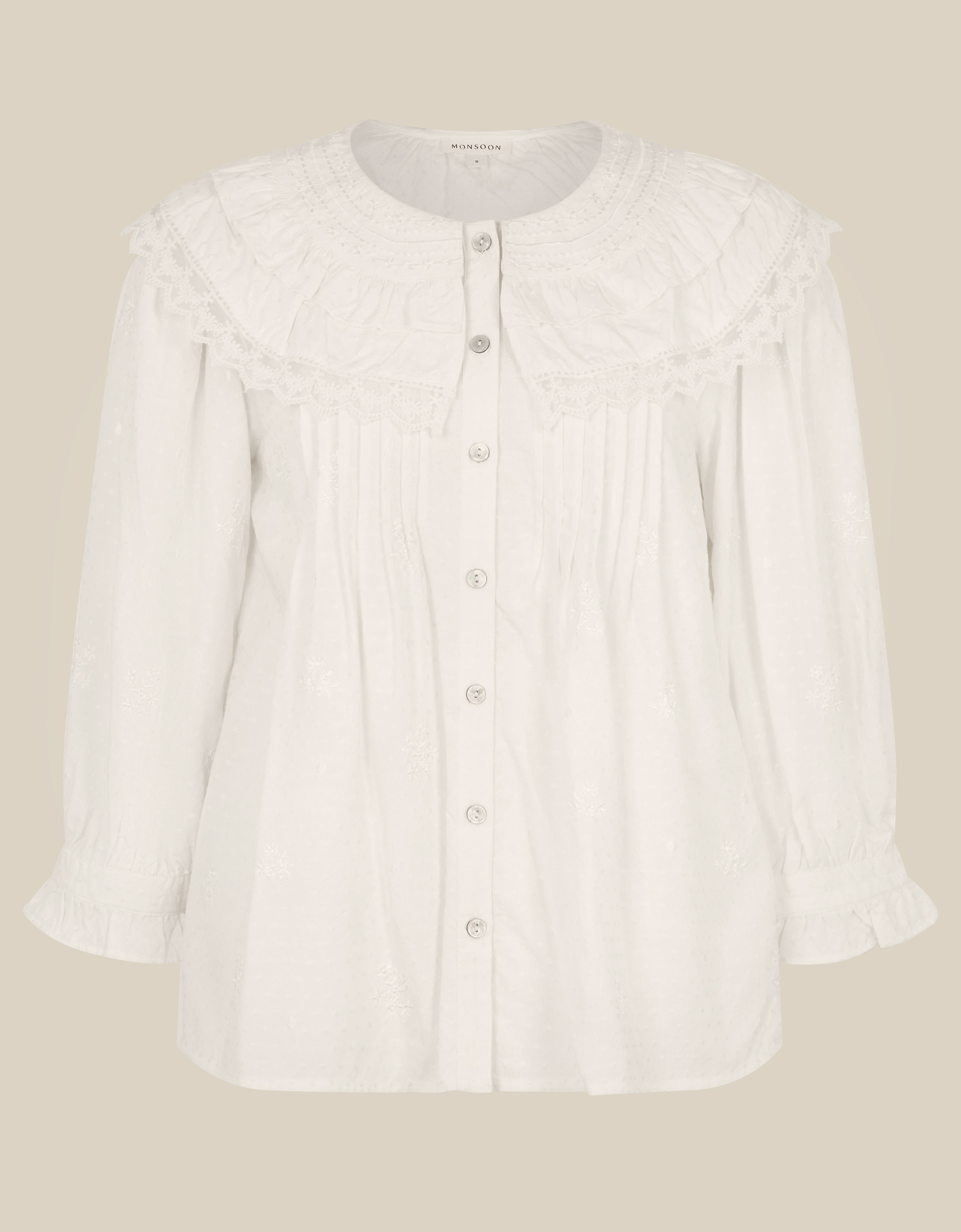 Monsoon Auren Lace Collar Blouse, view 5