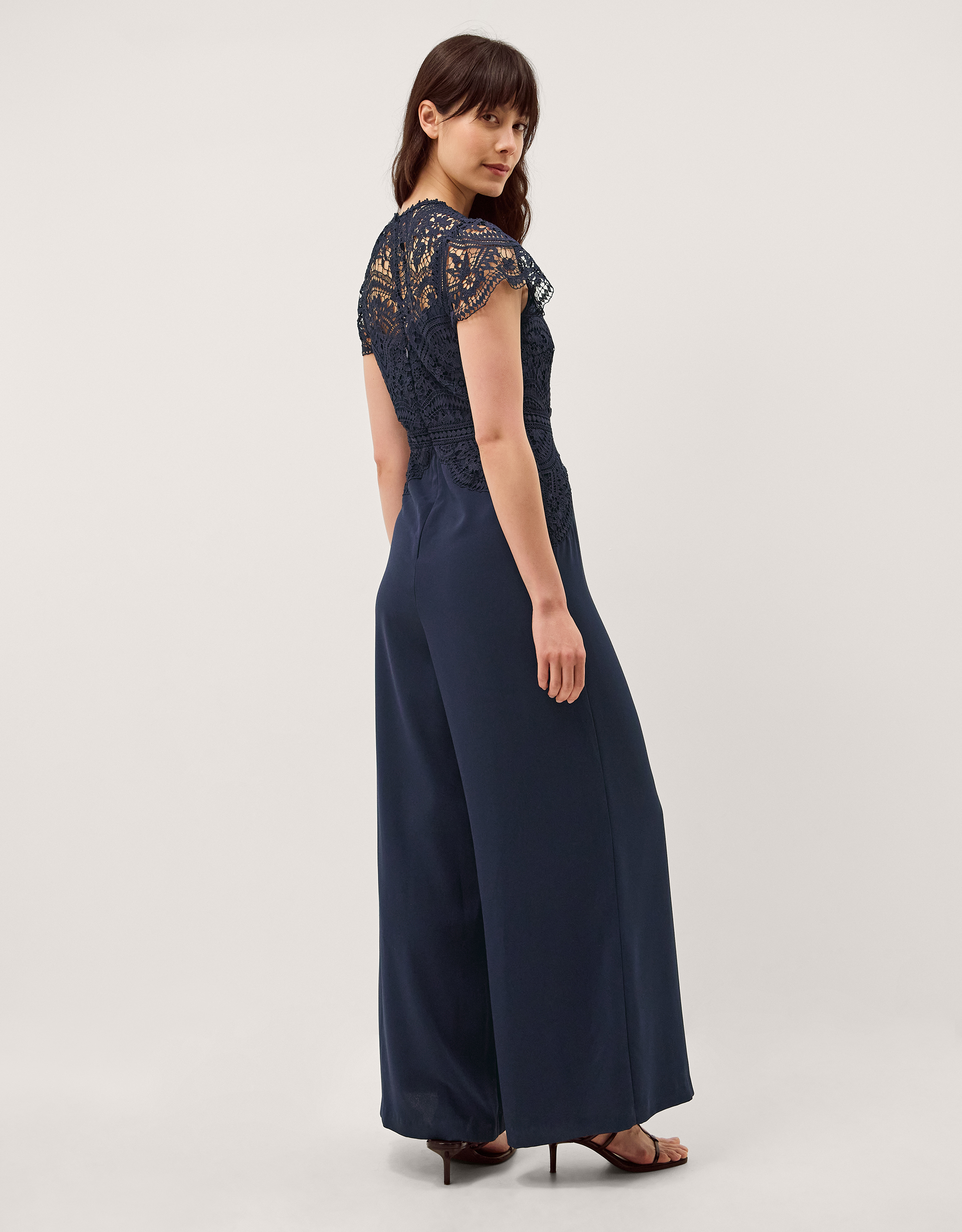 Monsoon Monica Lace Wide Leg Jumpsuit, view 3