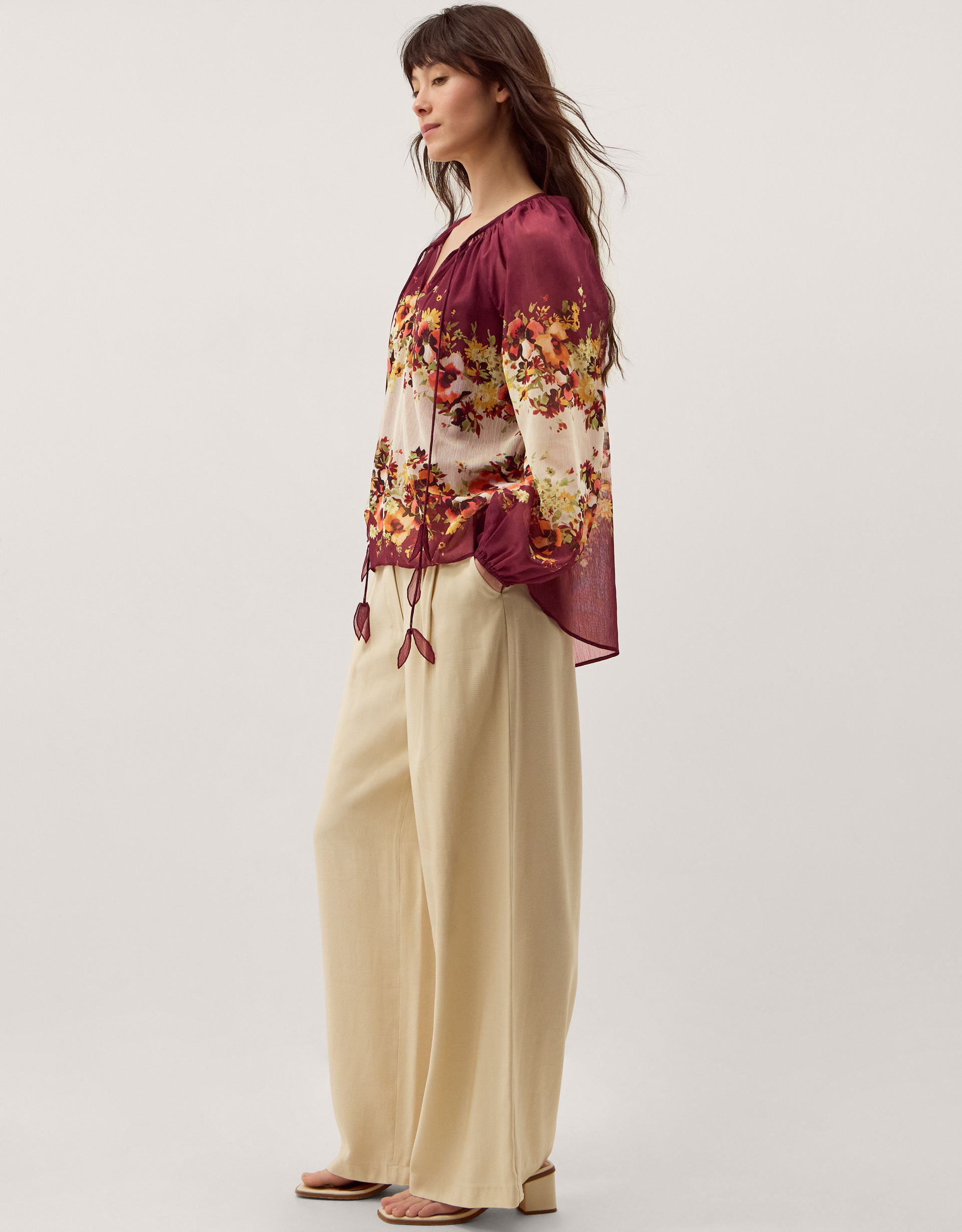 Monsoon Parrie Balloon Sleeve Floral Blouse