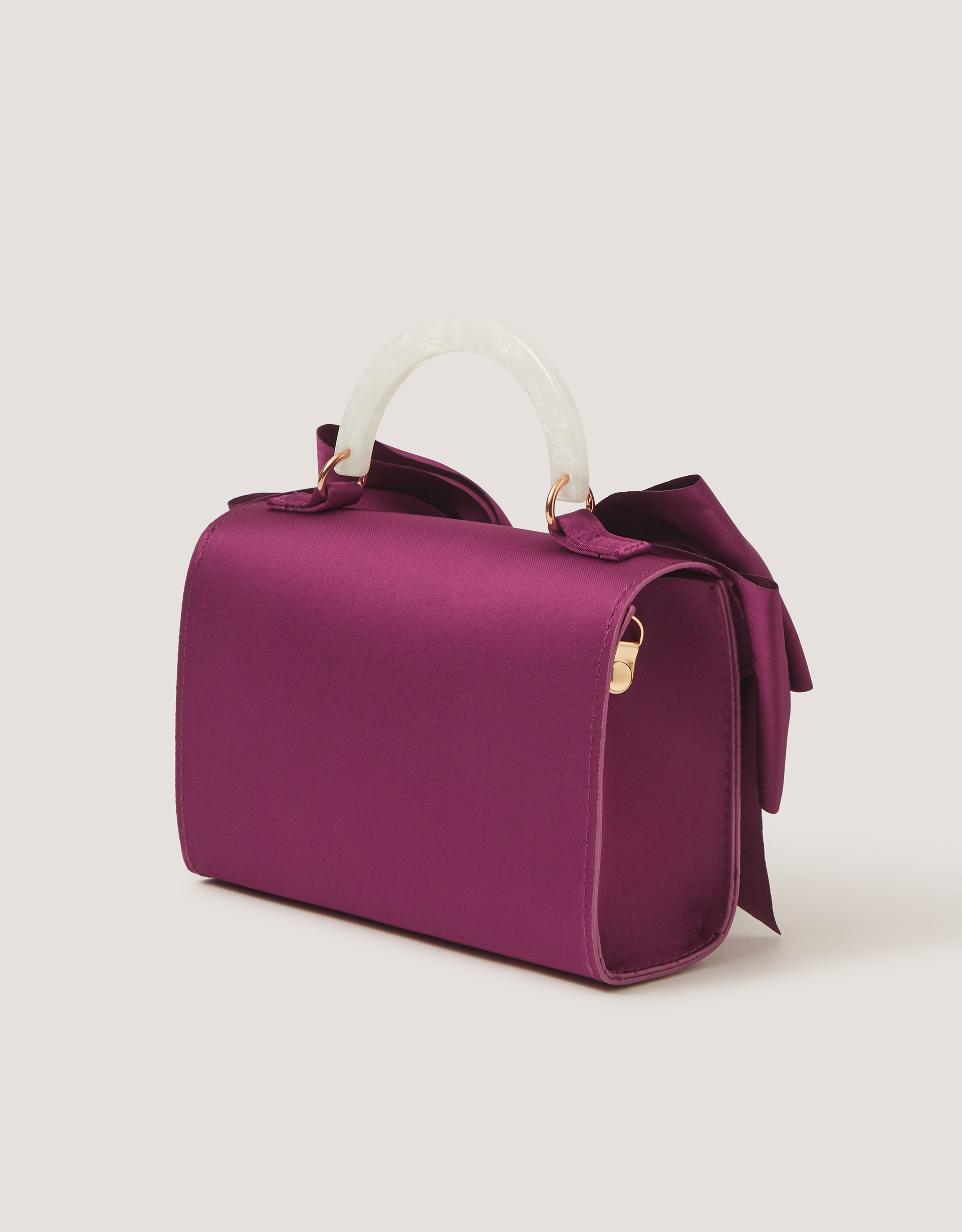 Monsoon Satin Bow Bag in Red, view 2