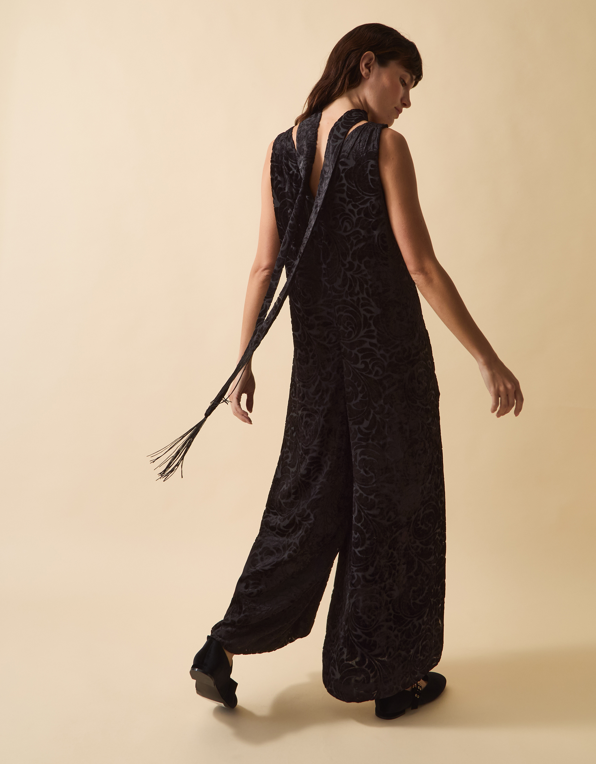 Monsoon Clemence Gigi Velvet Burnout Palazzo Jumpsuit, view 2