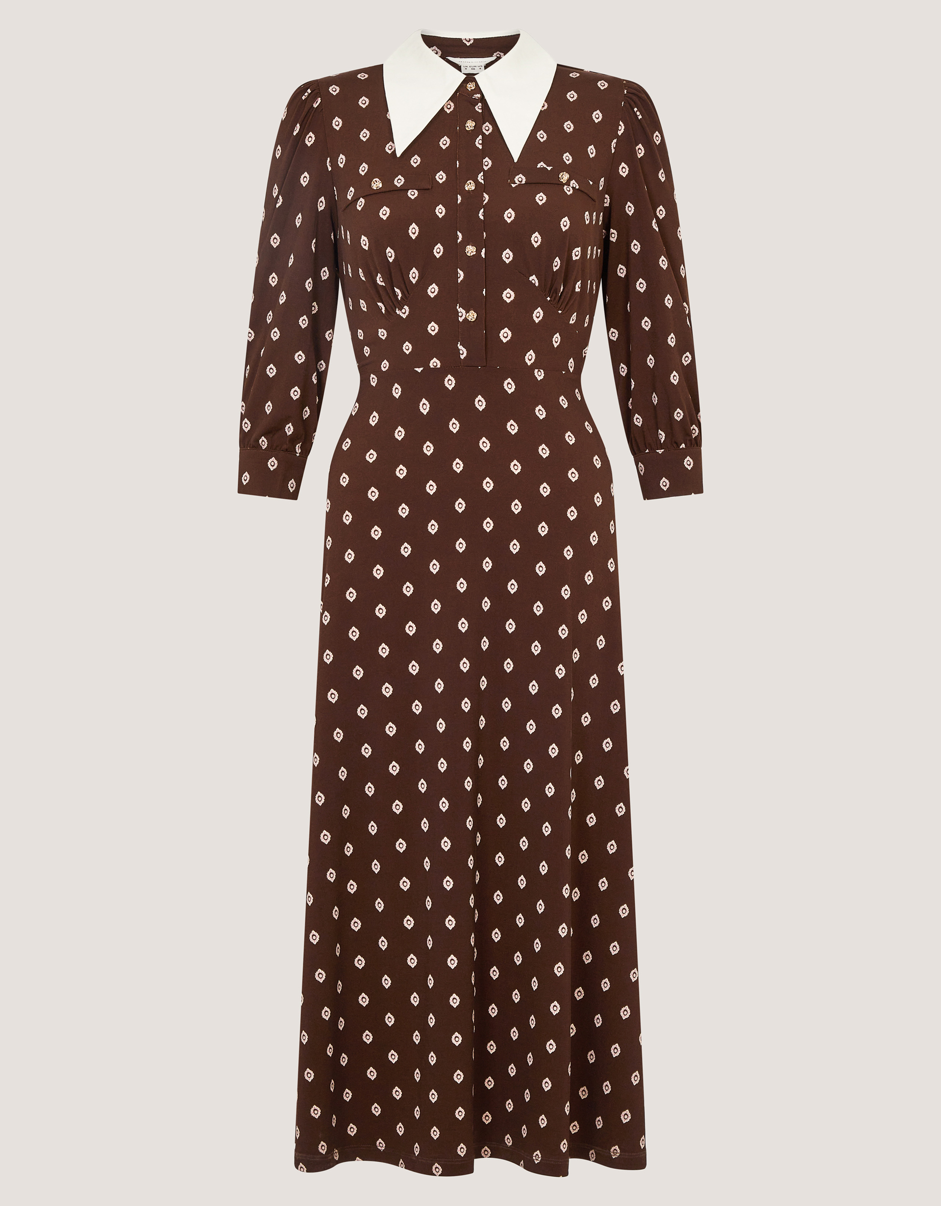 Monsoon Janey Print Jersey Midi Dress, view 5