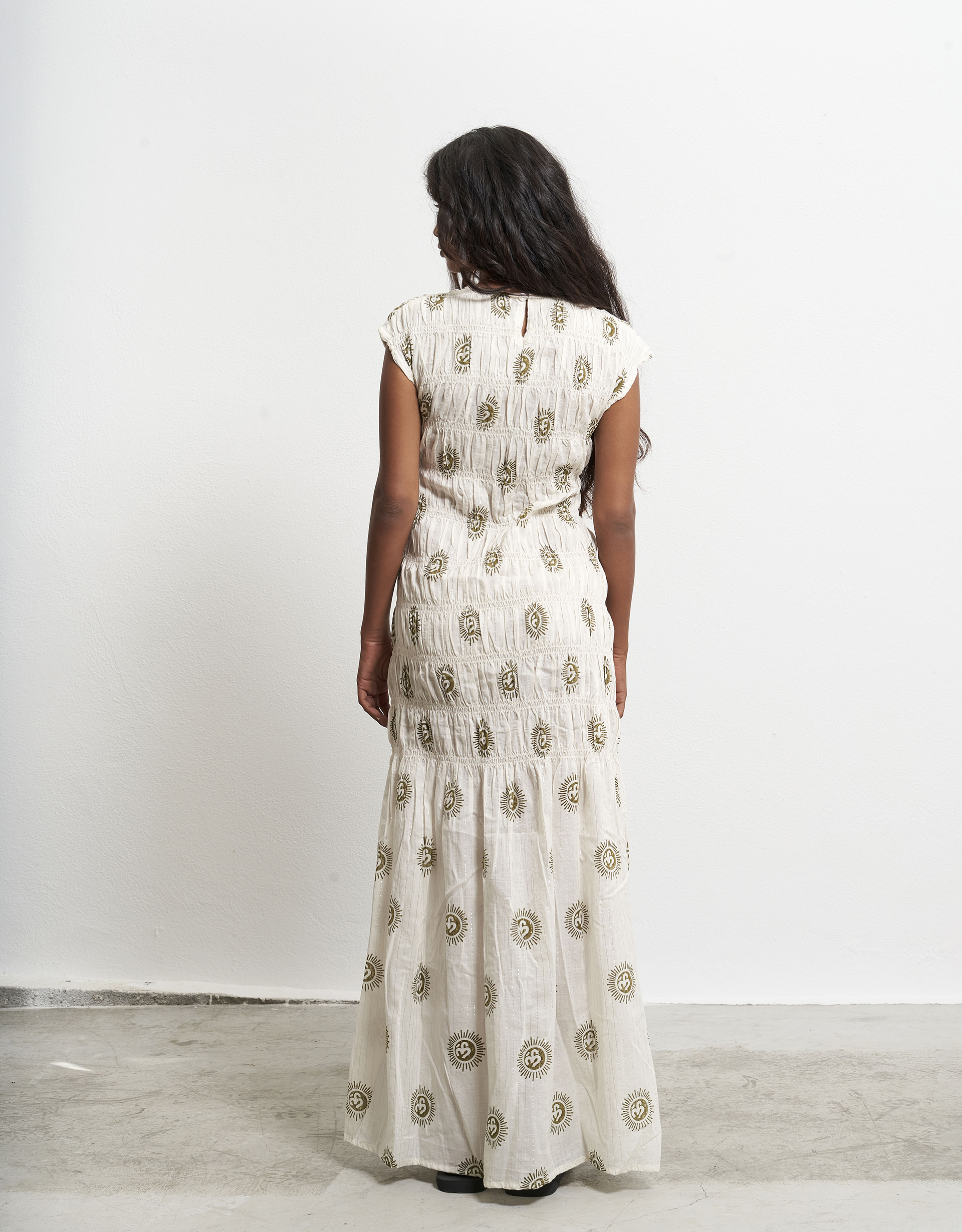 Monsoon Par & Escala Bee Smocked Sun Print Maxi Dress, view 2