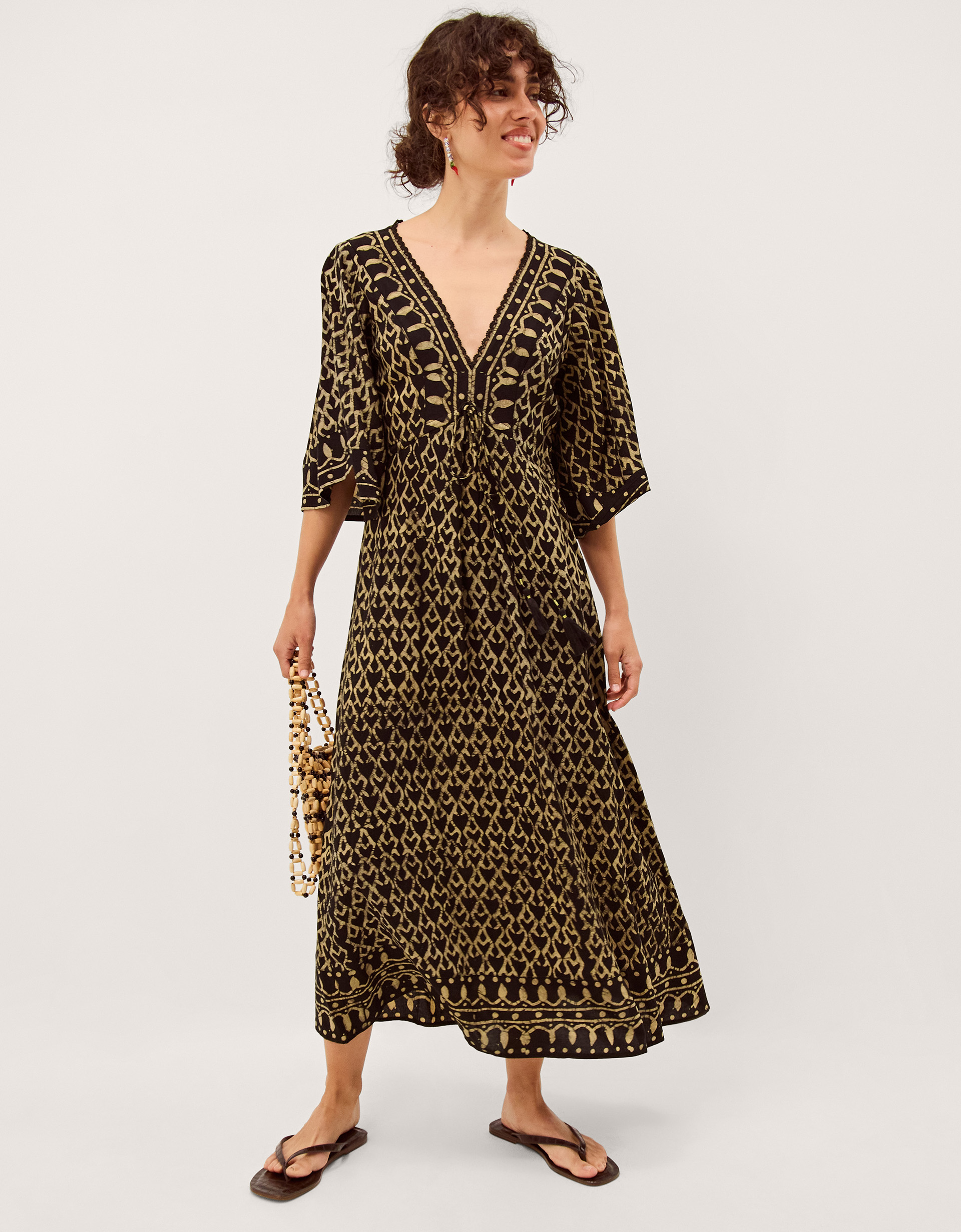 Monsoon Arti Print Midi Kaftan