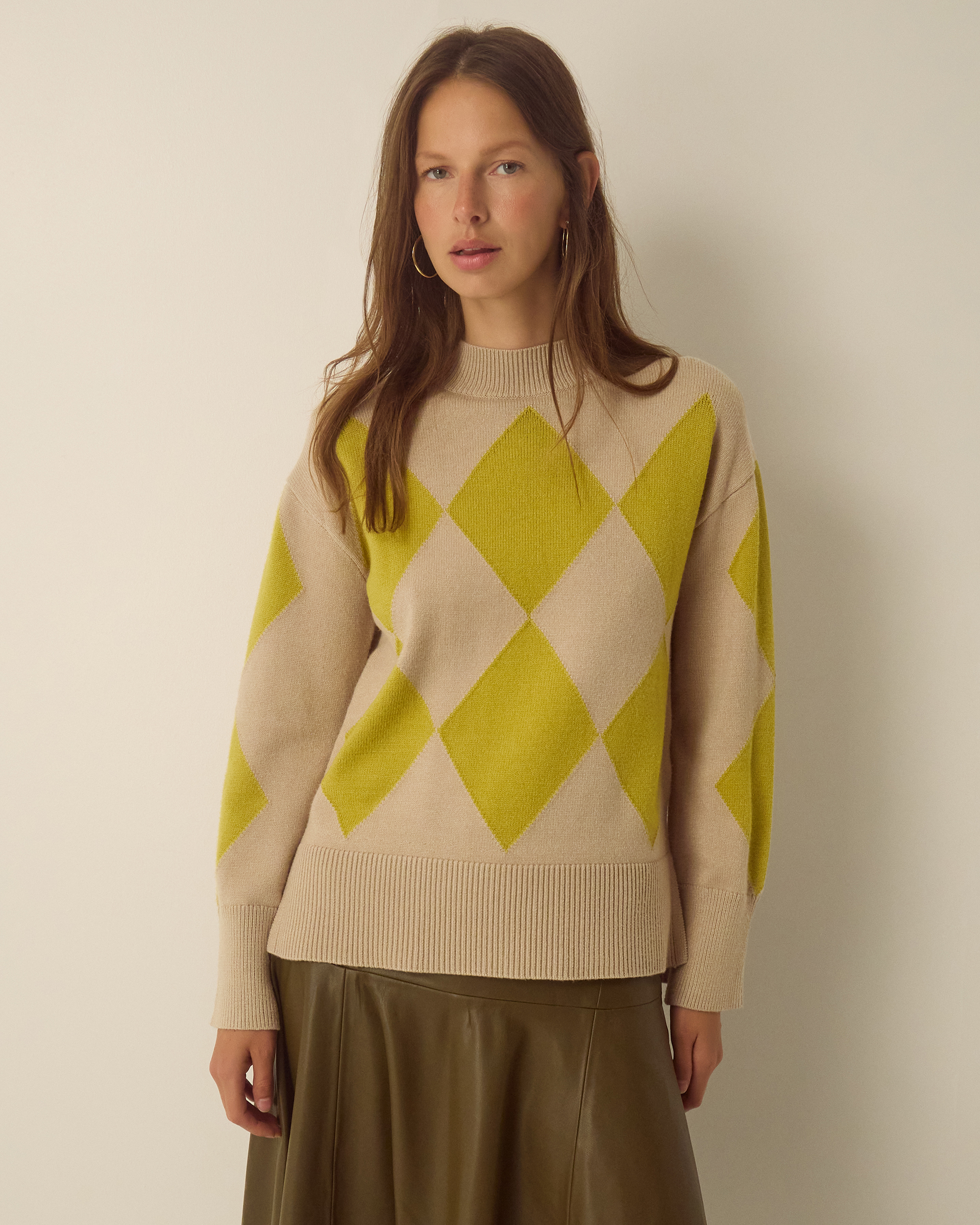 Monsoon Arlen Crew Neck Argyle Jumper