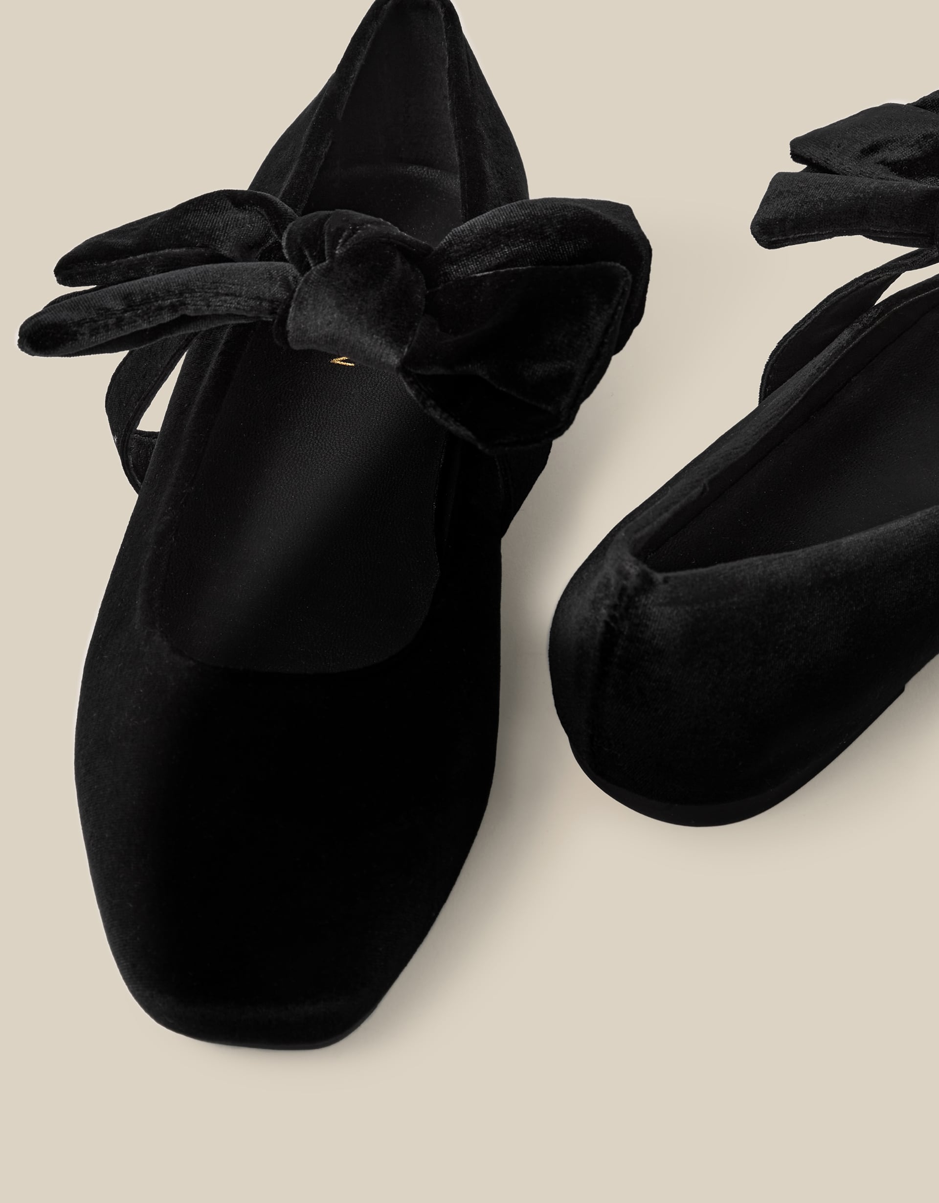Monsoon Jolie Velvet Mary Jane Ballet Flats in Black, view 2