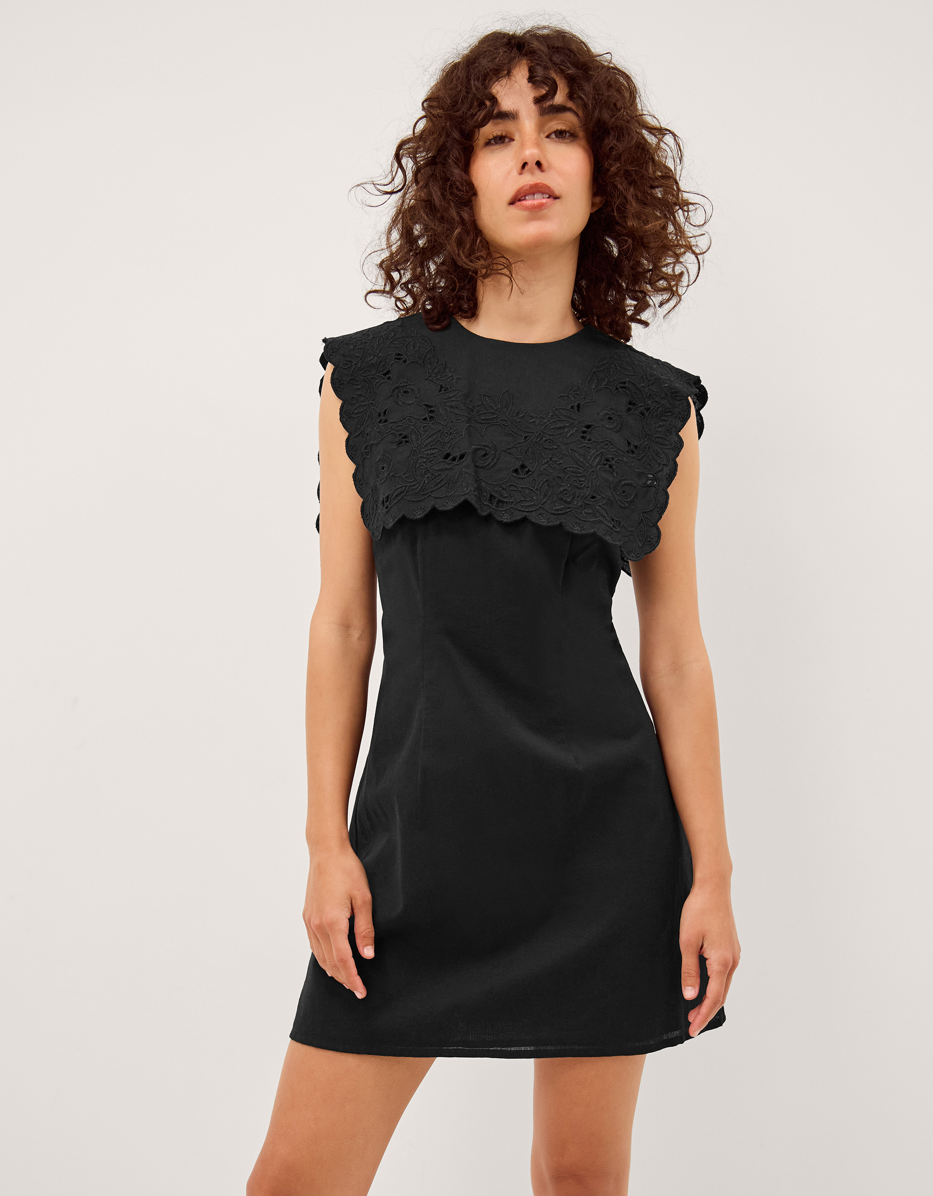 Monsoon Lexi Embroidered Bib Mini Dress, view 4