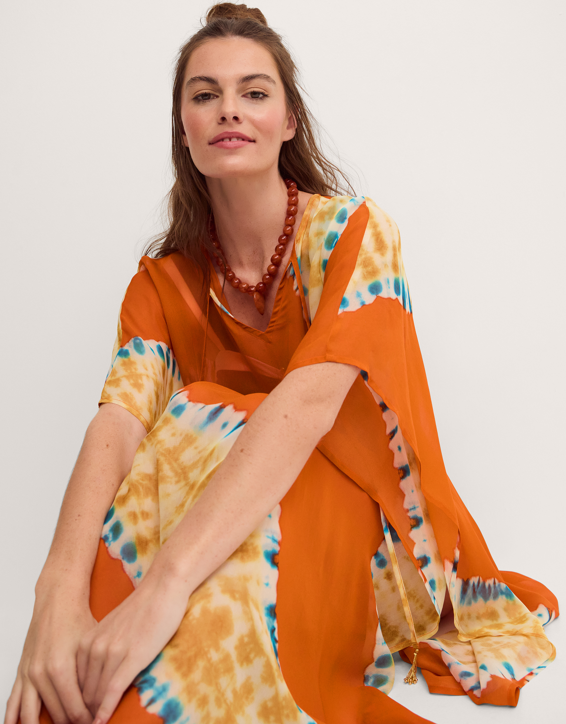 Monsoon Sasha Artisanal Tie-Dye Midi Kaftan, view 4