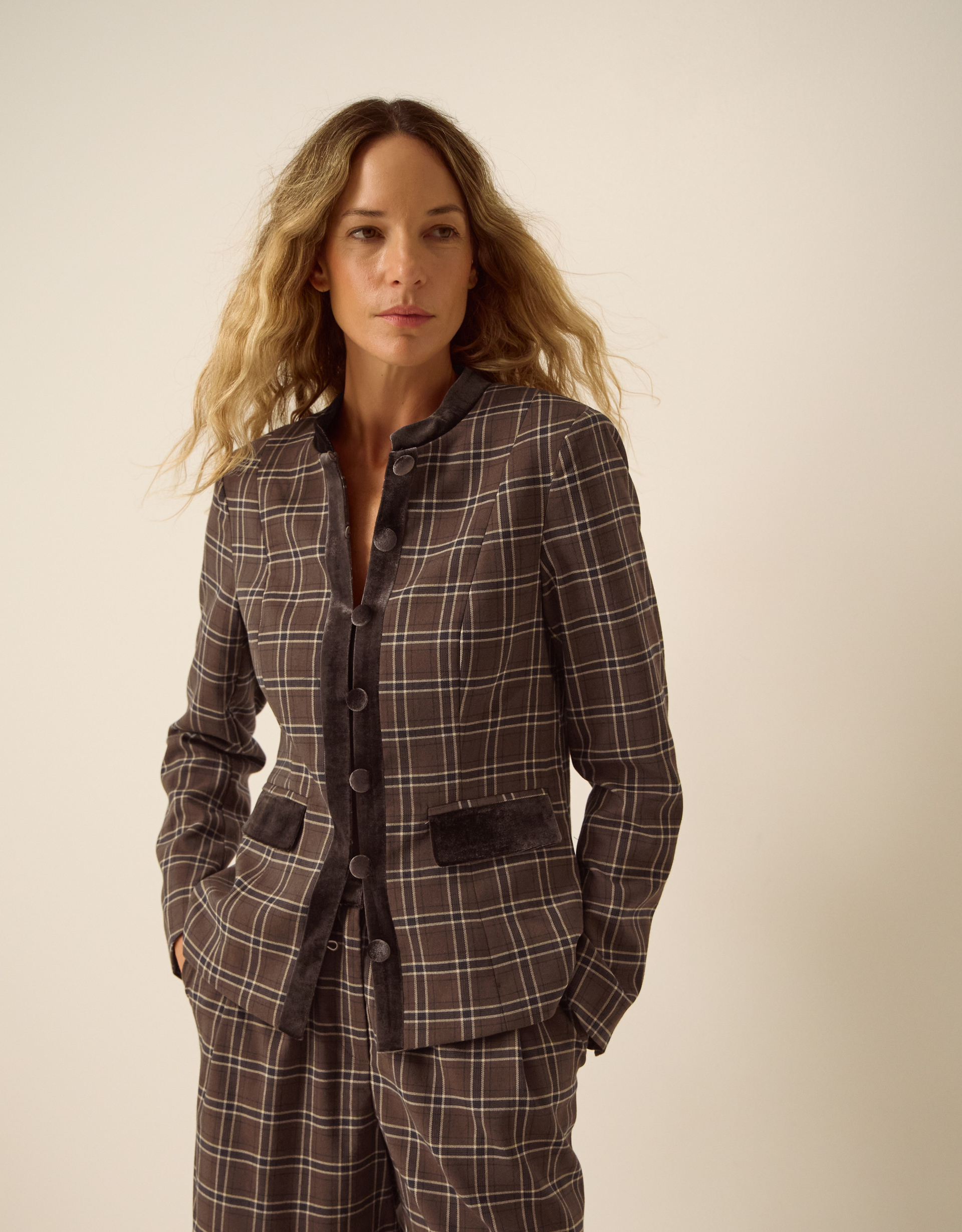 Monsoon Gracie Check Print Jacket, view 2