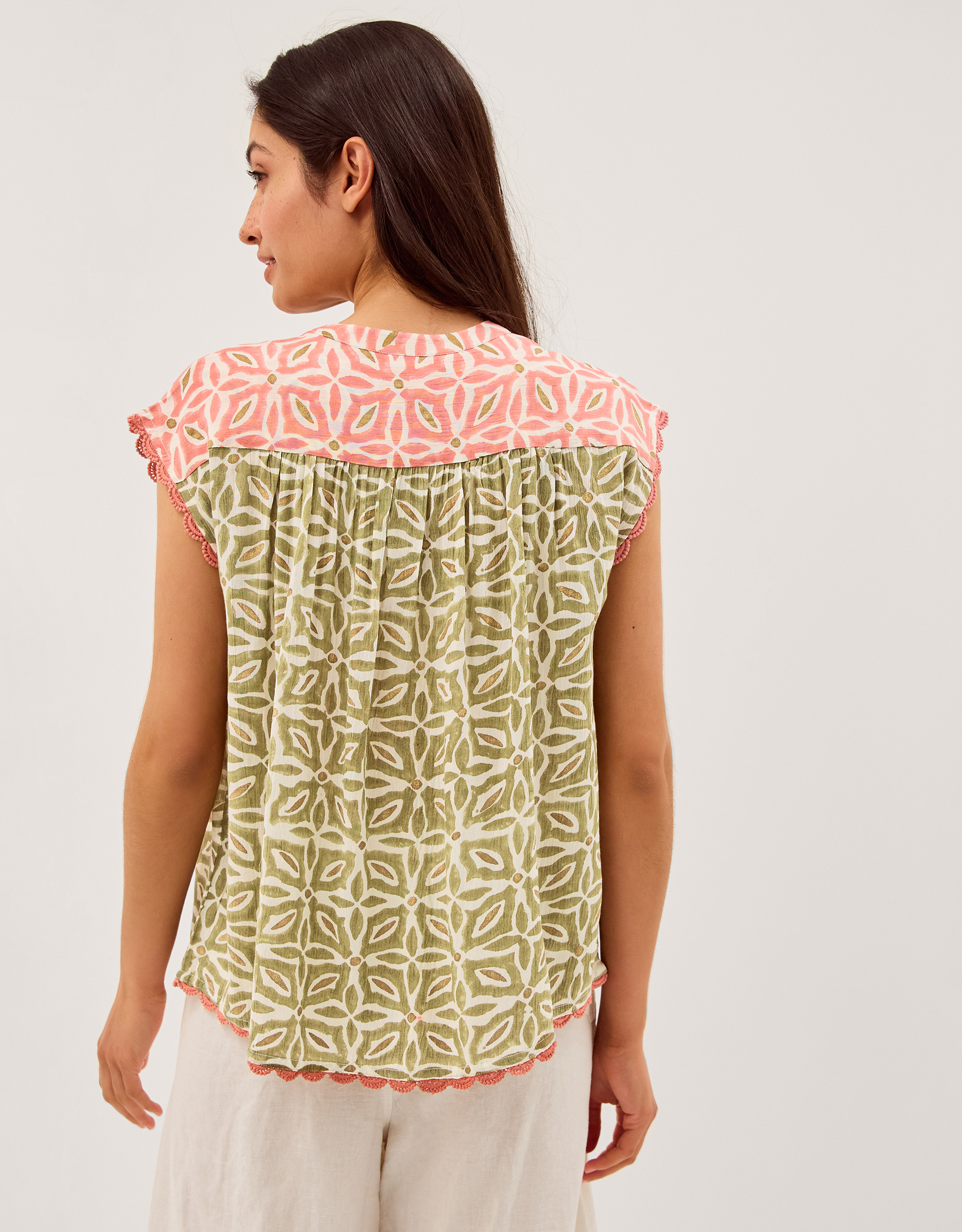 Monsoon Elma Sleeveless Print Top, view 3