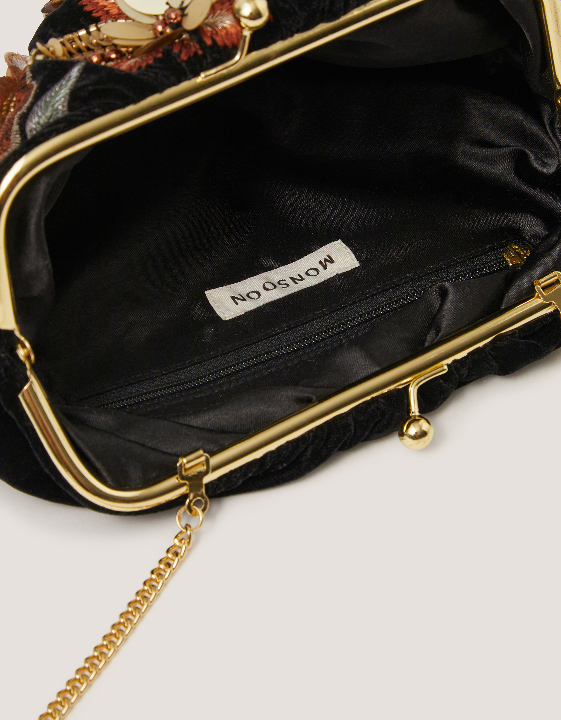 Monsoon Ren Floral Embellished Clutch Bag, view 3