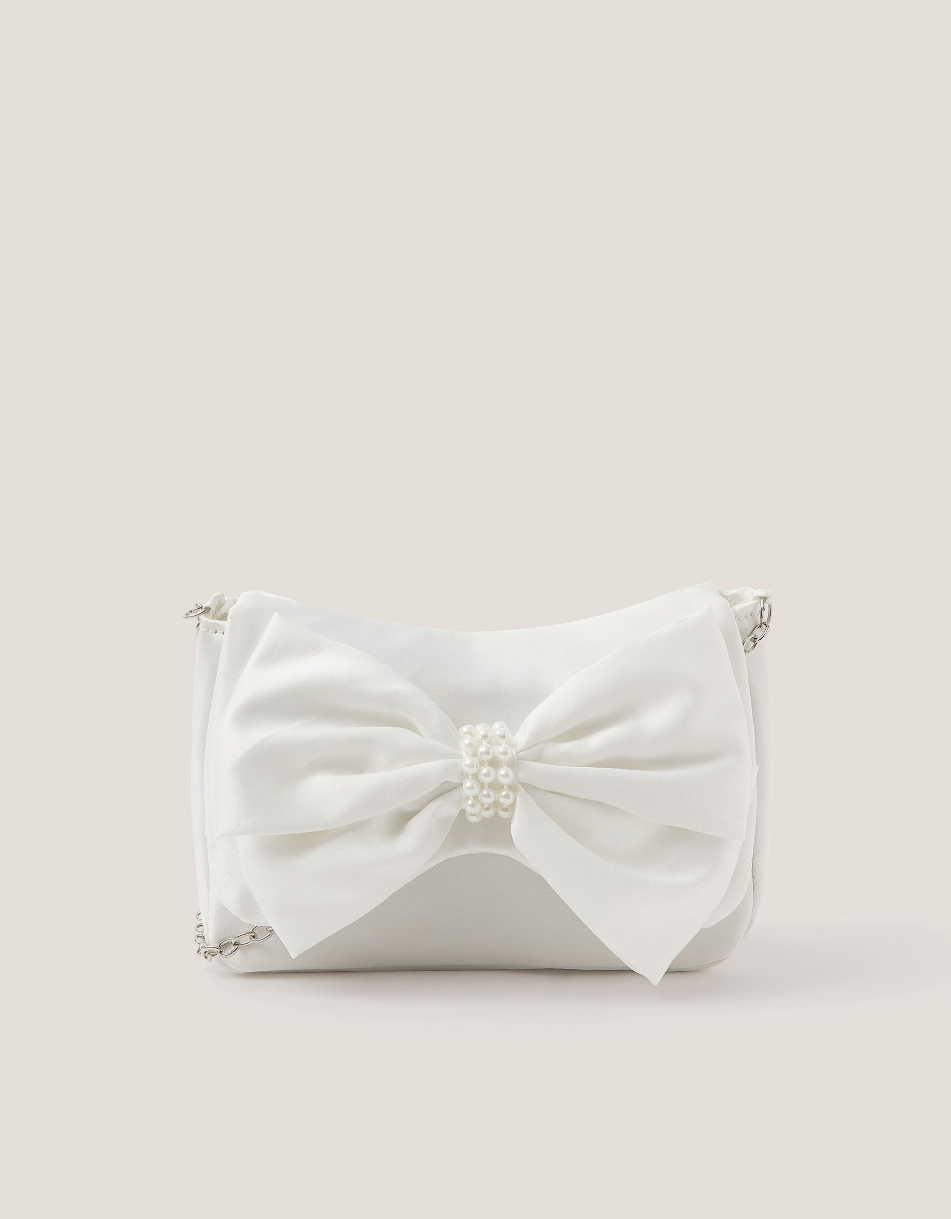 Monsoon Pearl Bow Satin Bag